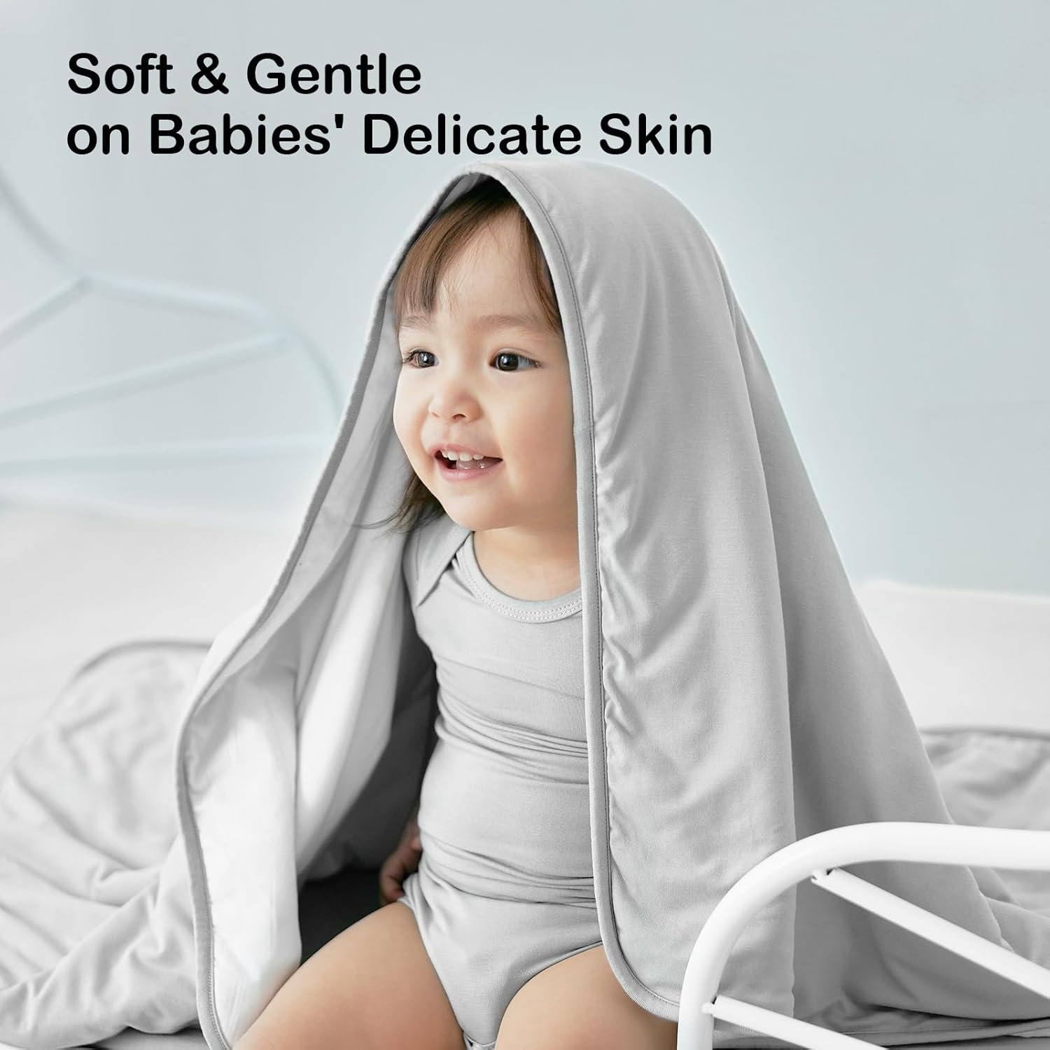 BubblePanda Bamboo Rayon Baby Blanket 30x40 Gray