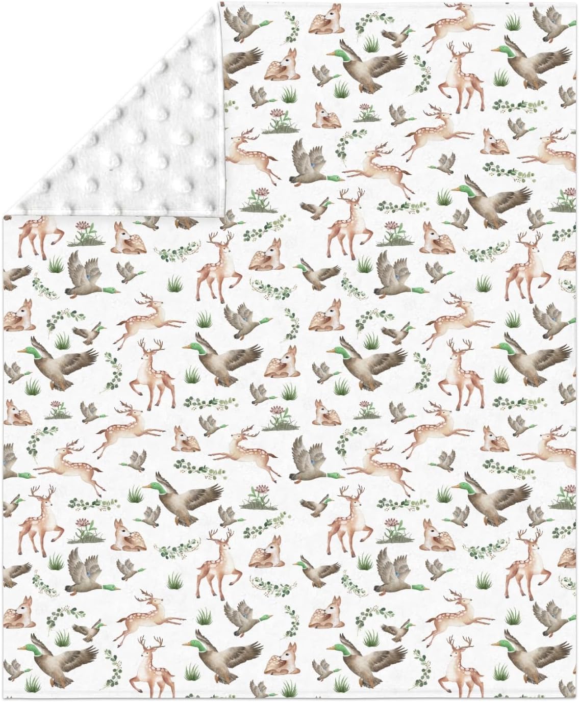 Wild Animal Hunting Baby Blanket - Soft Mink Dotted Double Layer