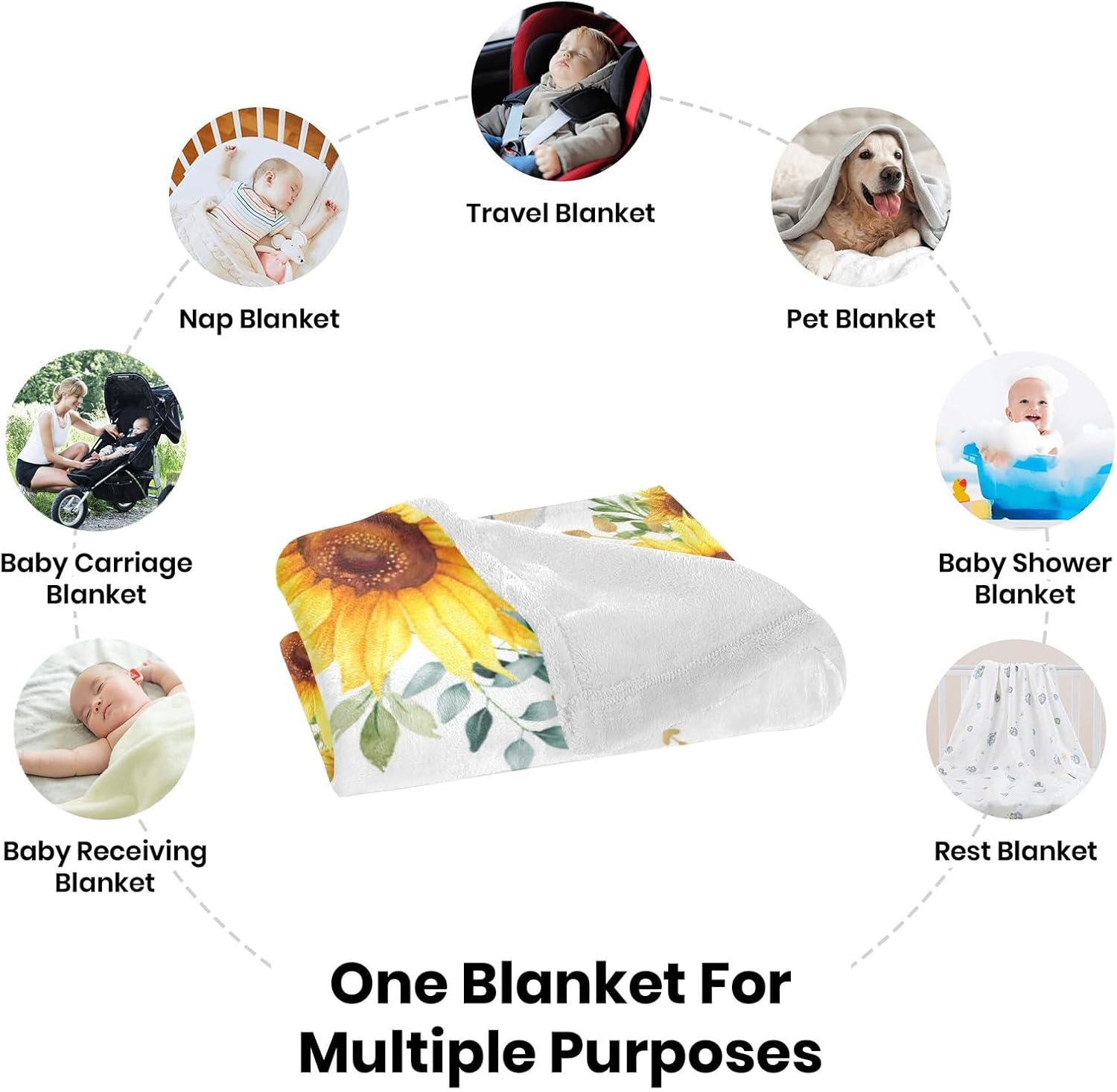 Custom Elephant Baby Blanket with Name - Soft Fleece Blanket for Newborn