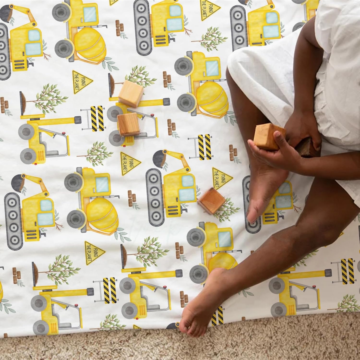 Hwmmbh Baby Construction Truck Flannel Blanket 1