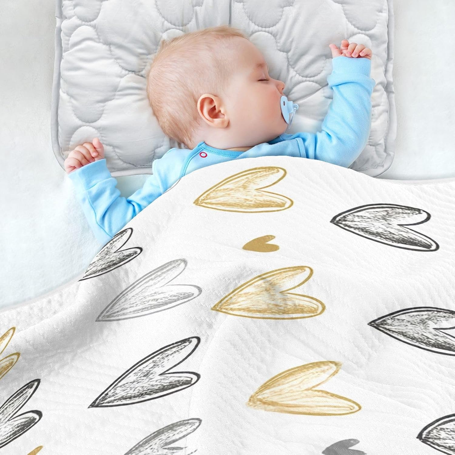 Wassud Hearts Soft Baby Blanket 30x40 Inch Cozy Toddler Blanket