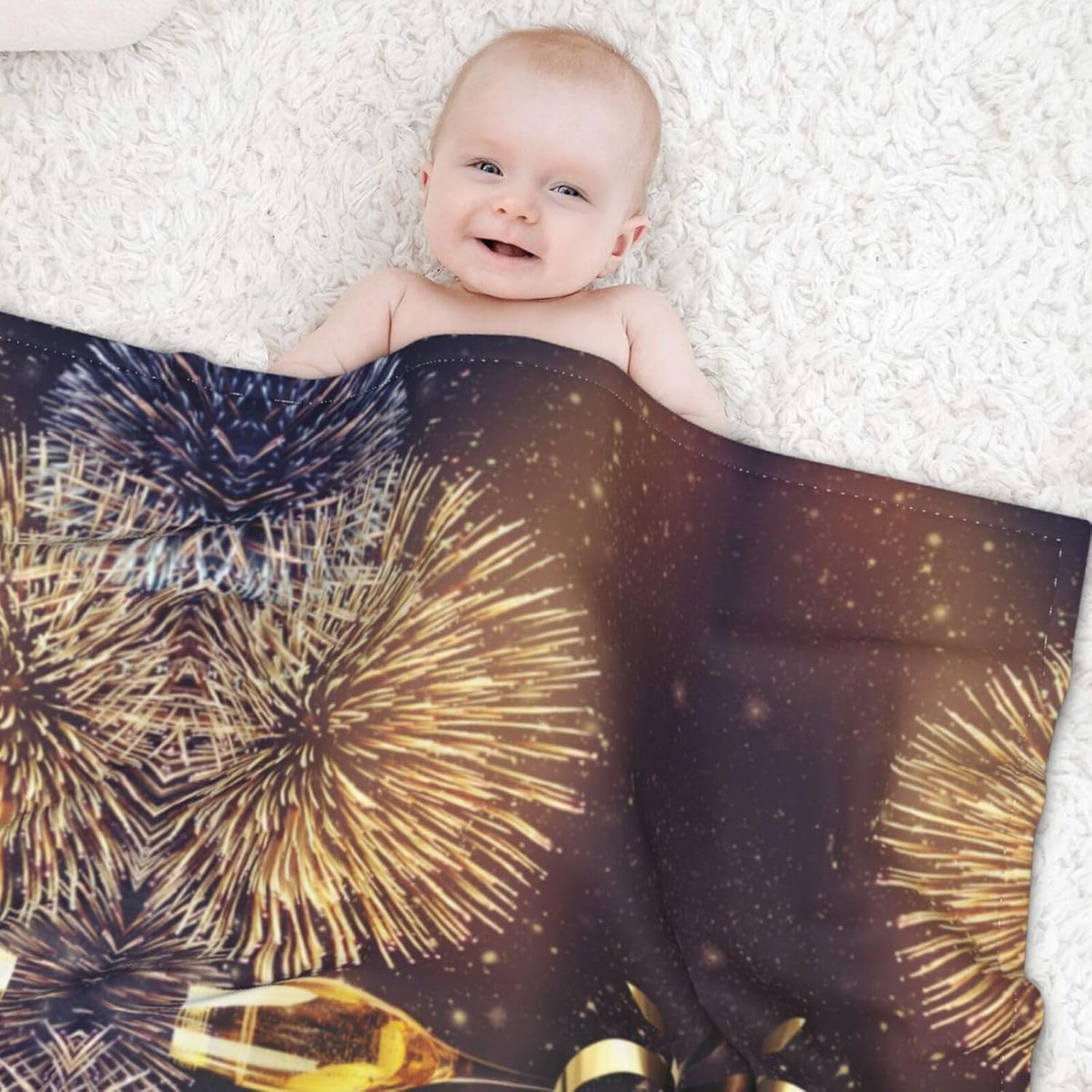 Salelf Happy New Year Baby Blanket 30x40 Inch