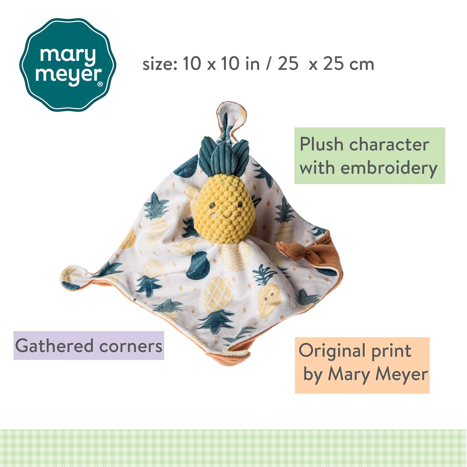Mary Meyer Soothie Security Blanket with Pineapple 10x10 Inches