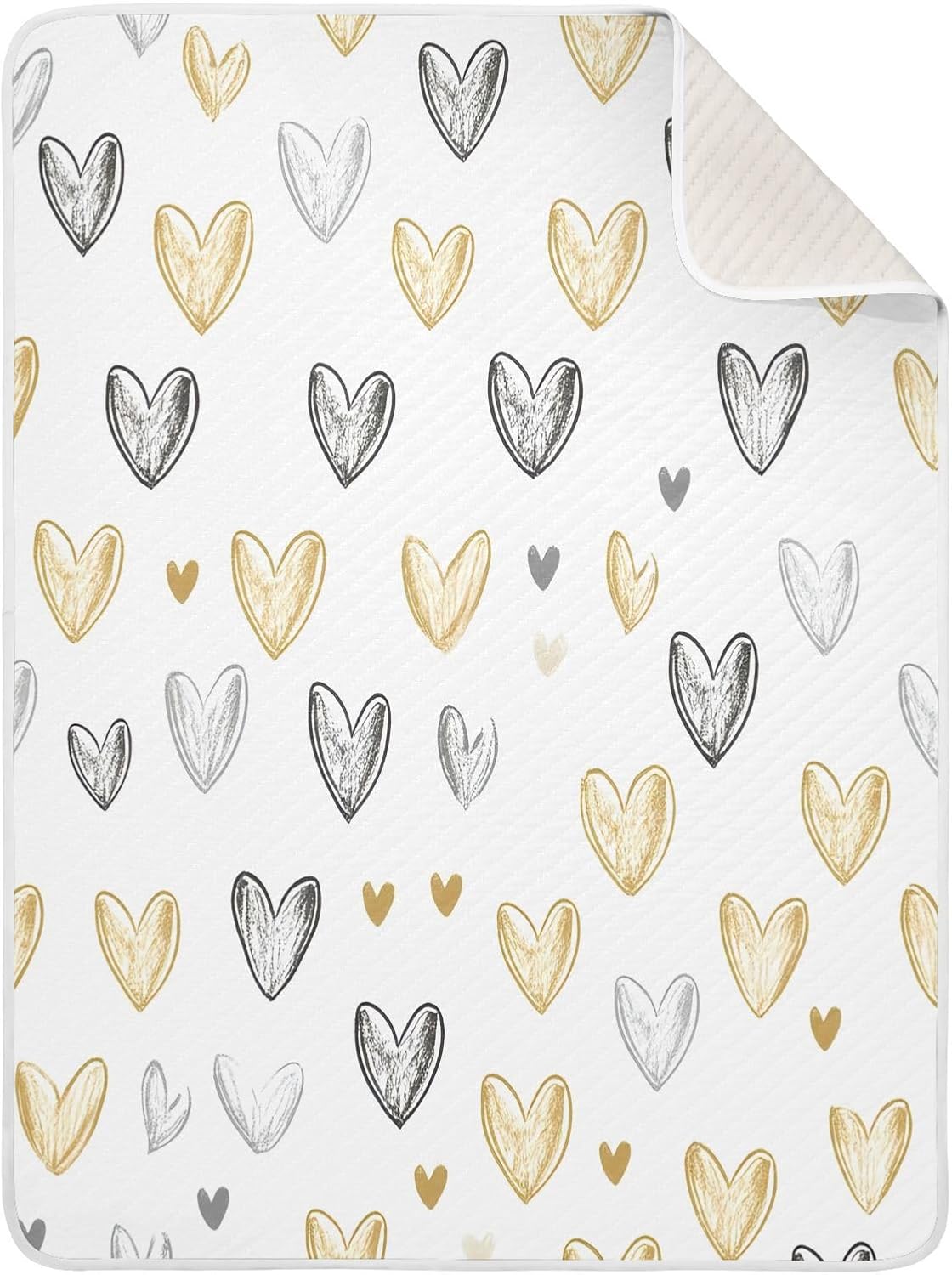 Wassud Hearts Soft Baby Blanket 30x40 Inch Cozy Toddler Blanket