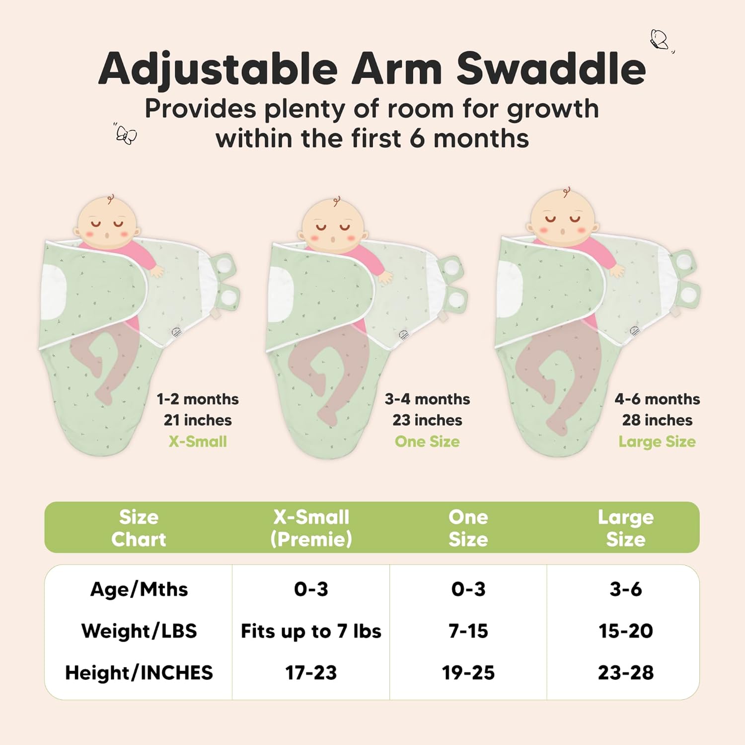 KeaBabies 3-Pack Organic Swaddle Sleep Sacks with Bunnies
