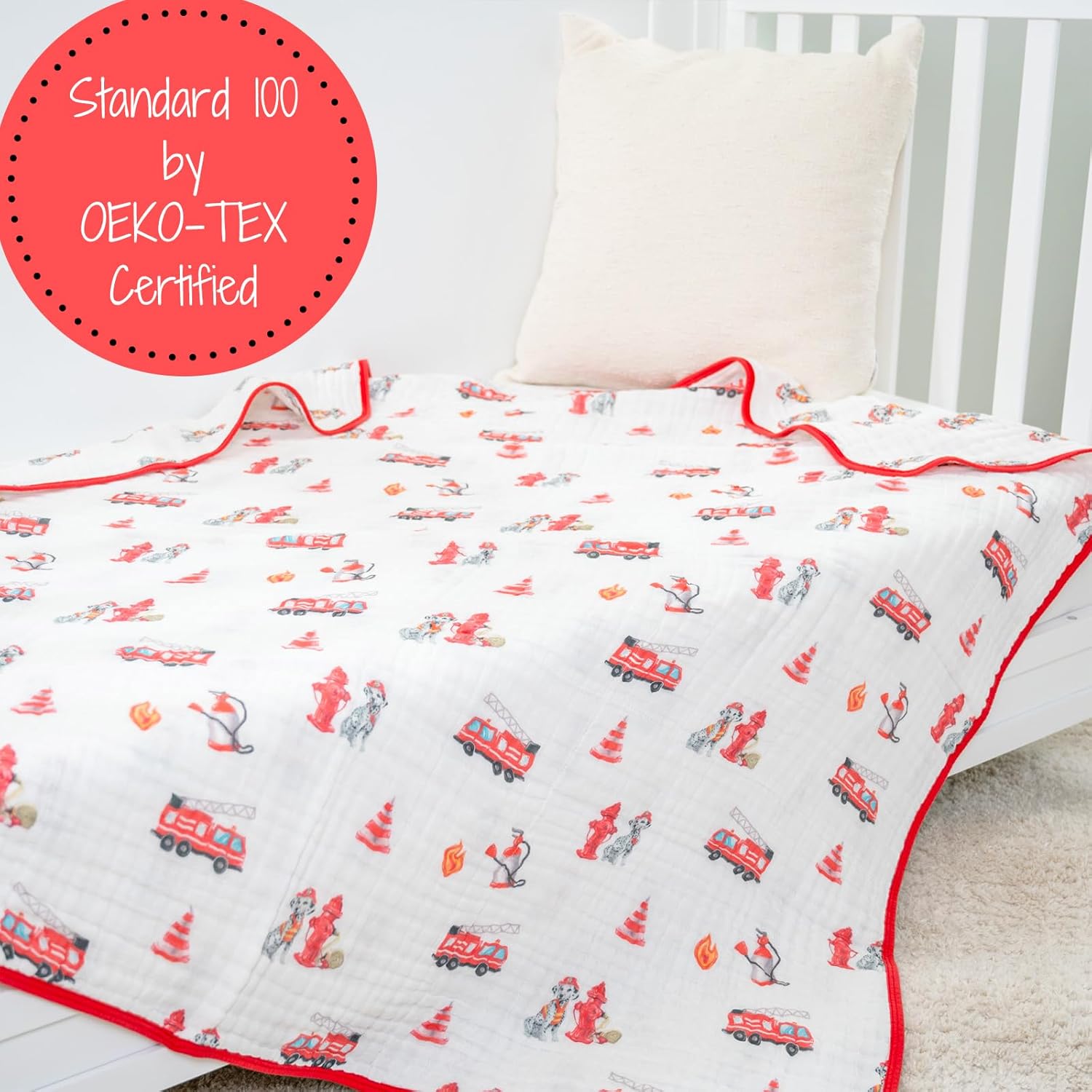LollyBanks Dogs Print Muslin Baby Blanket 6 Layers 47x47