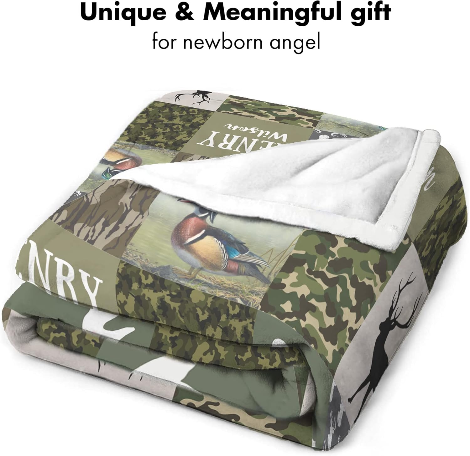 Personalized Camouflage Baby Blanket with Name