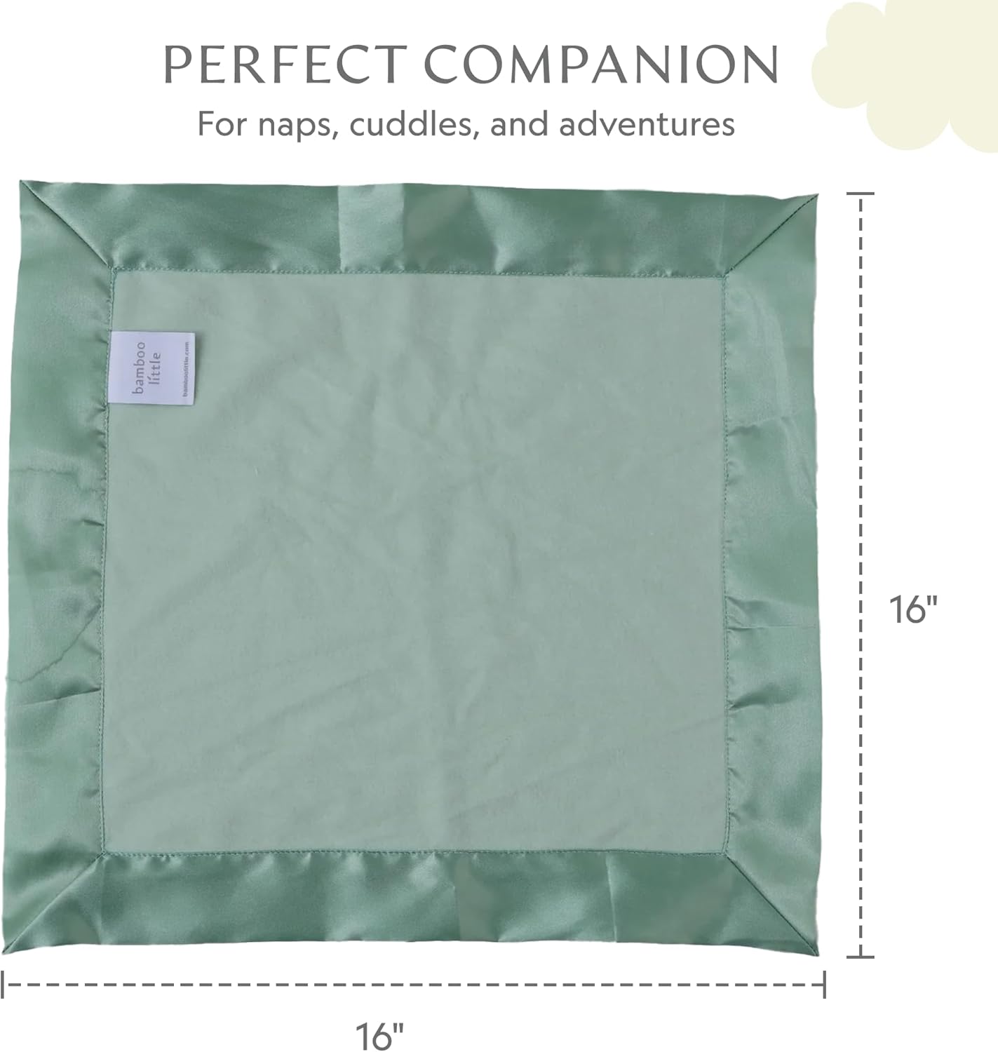 Ultra-Soft Fleece Baby Security Blanket with Satin Trim - 16 x 16 - Sage