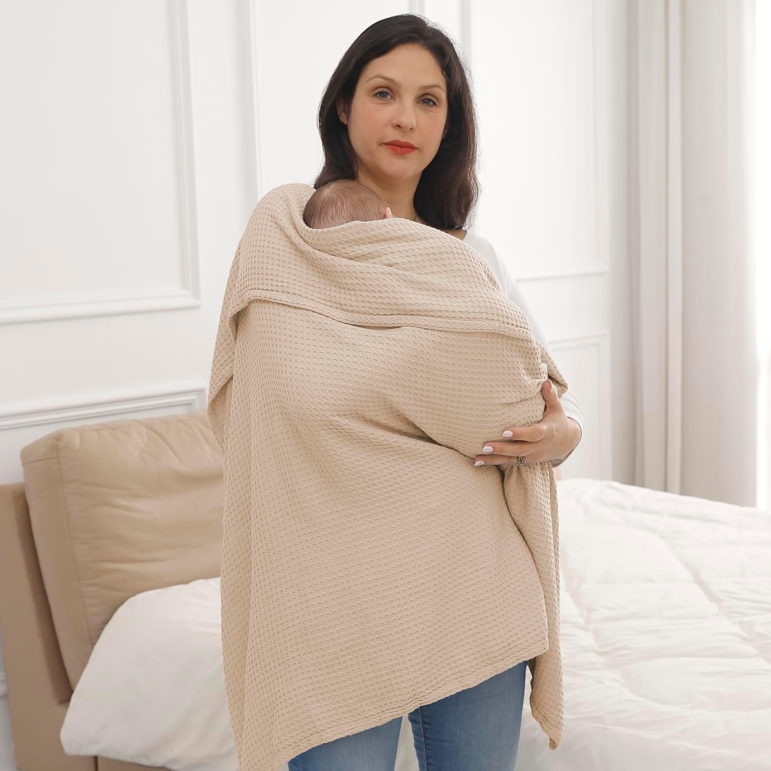 Kloovete 36x40 Inch Waffle Weave Blanket for Newborn