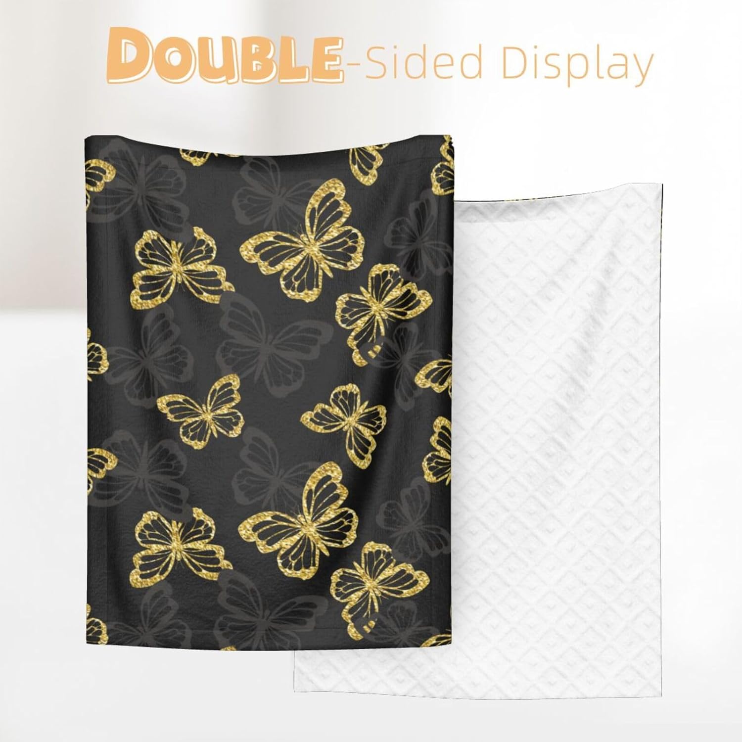 Salelf Golden Glitter Butterflies Baby Blanket 30x40 Inch 1