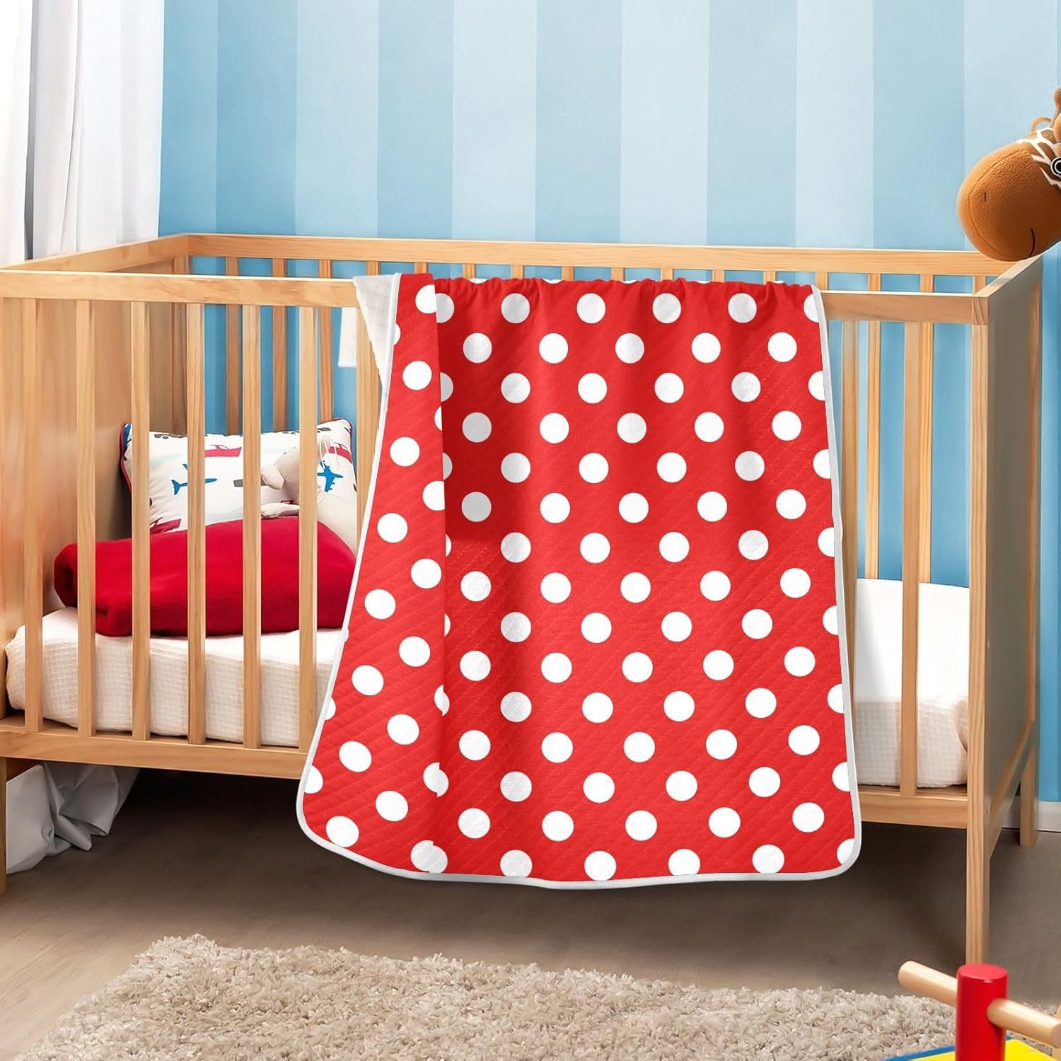 Emelivor Polka Dot Baby Blanket for Girls Boys