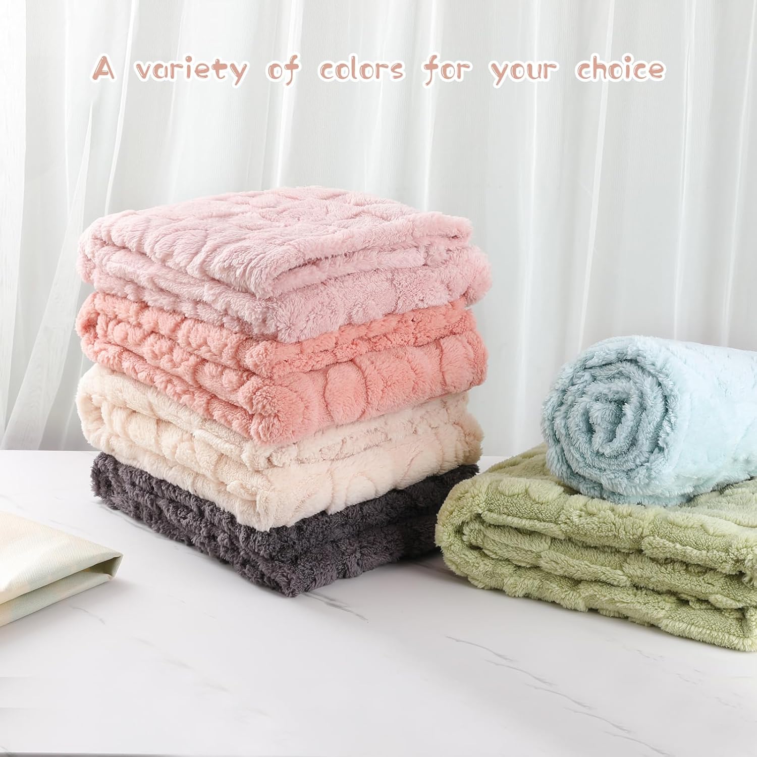 Yagle Mate 4 Pcs Baby Blankets Fluffy Crib Blankets 30x40 Blue