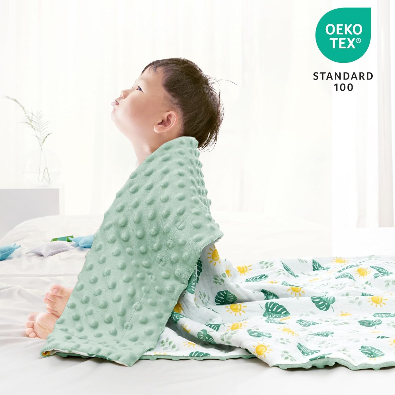 Davids Kids Muslin Minky Baby Blanket Leaf