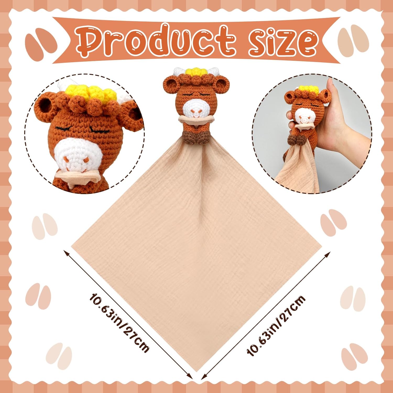 Halloscume Baby Security Blanket - 106 Inch Highland Cow Design
