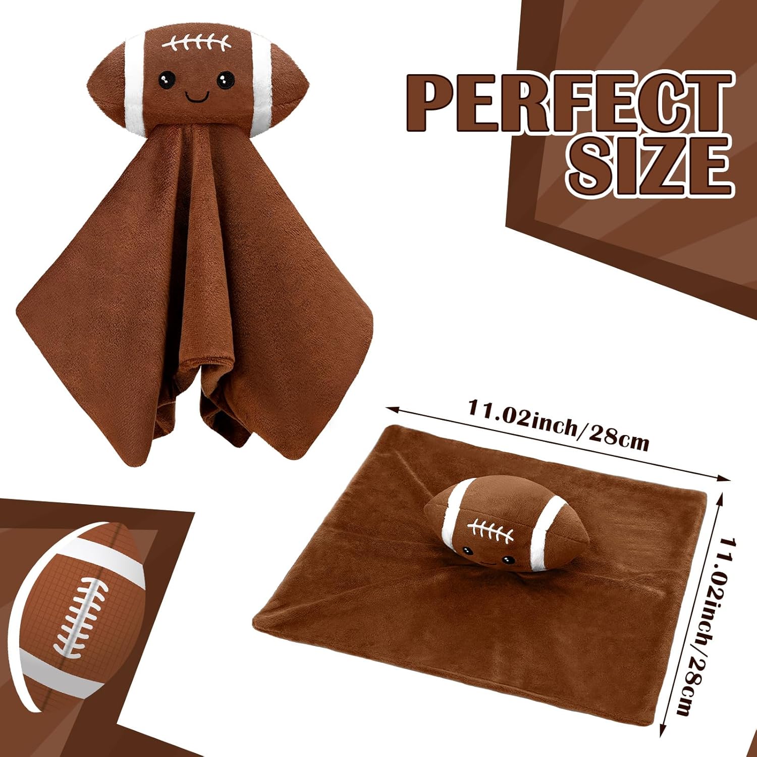 15 Inches Cute Football Design Snuggle Blanket