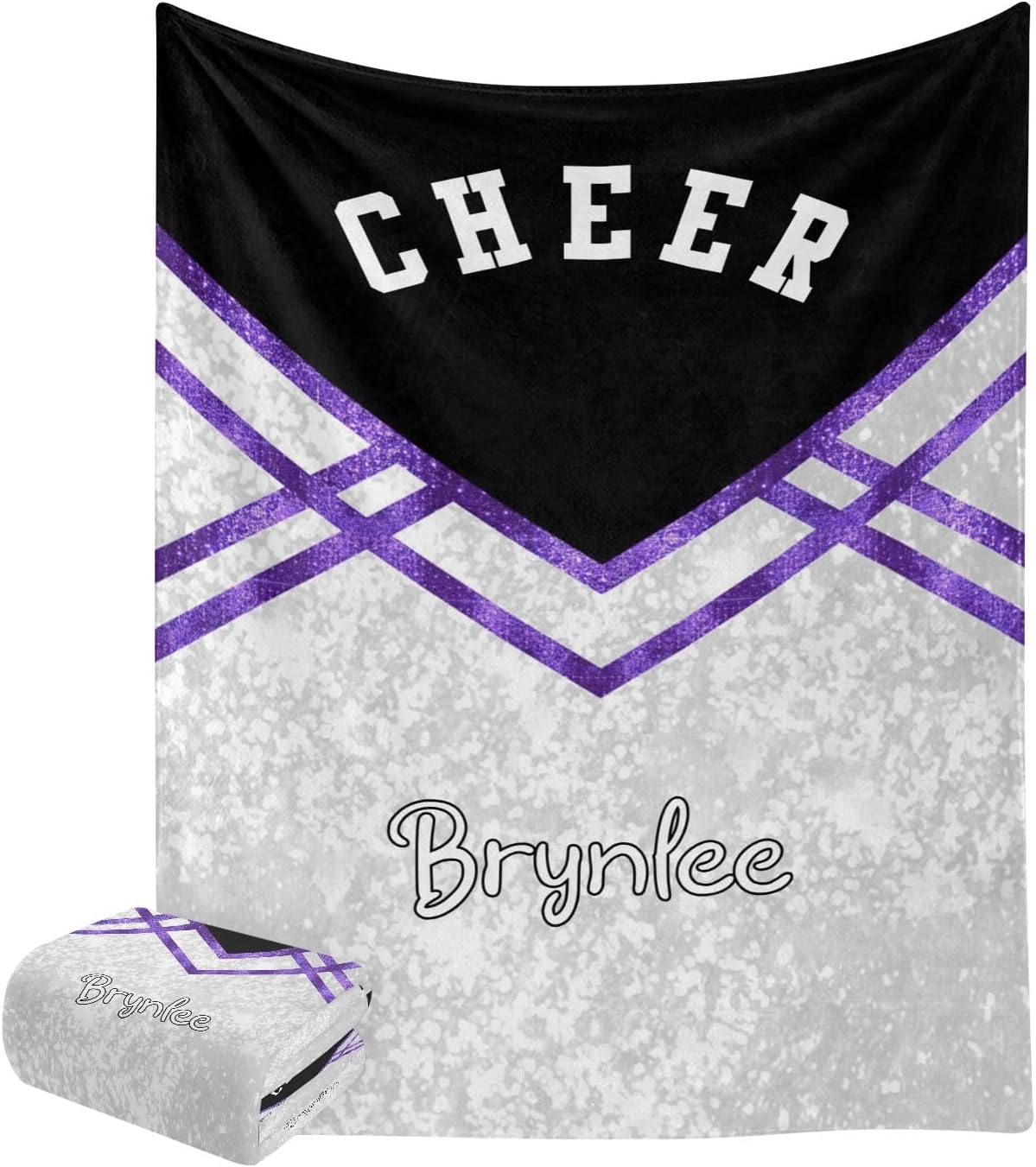 Custom Personalized Baby Blanket with Name Black Purple 30x40 Inches