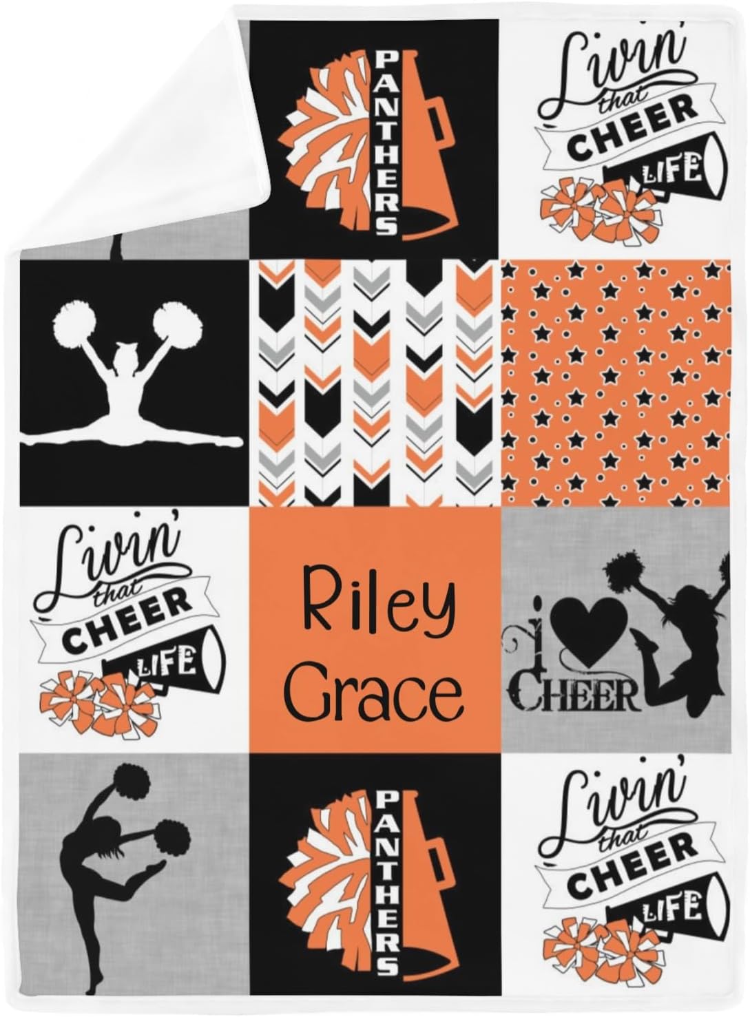 Deven Orange I Love Cheer Cooling Blanket for Toddler