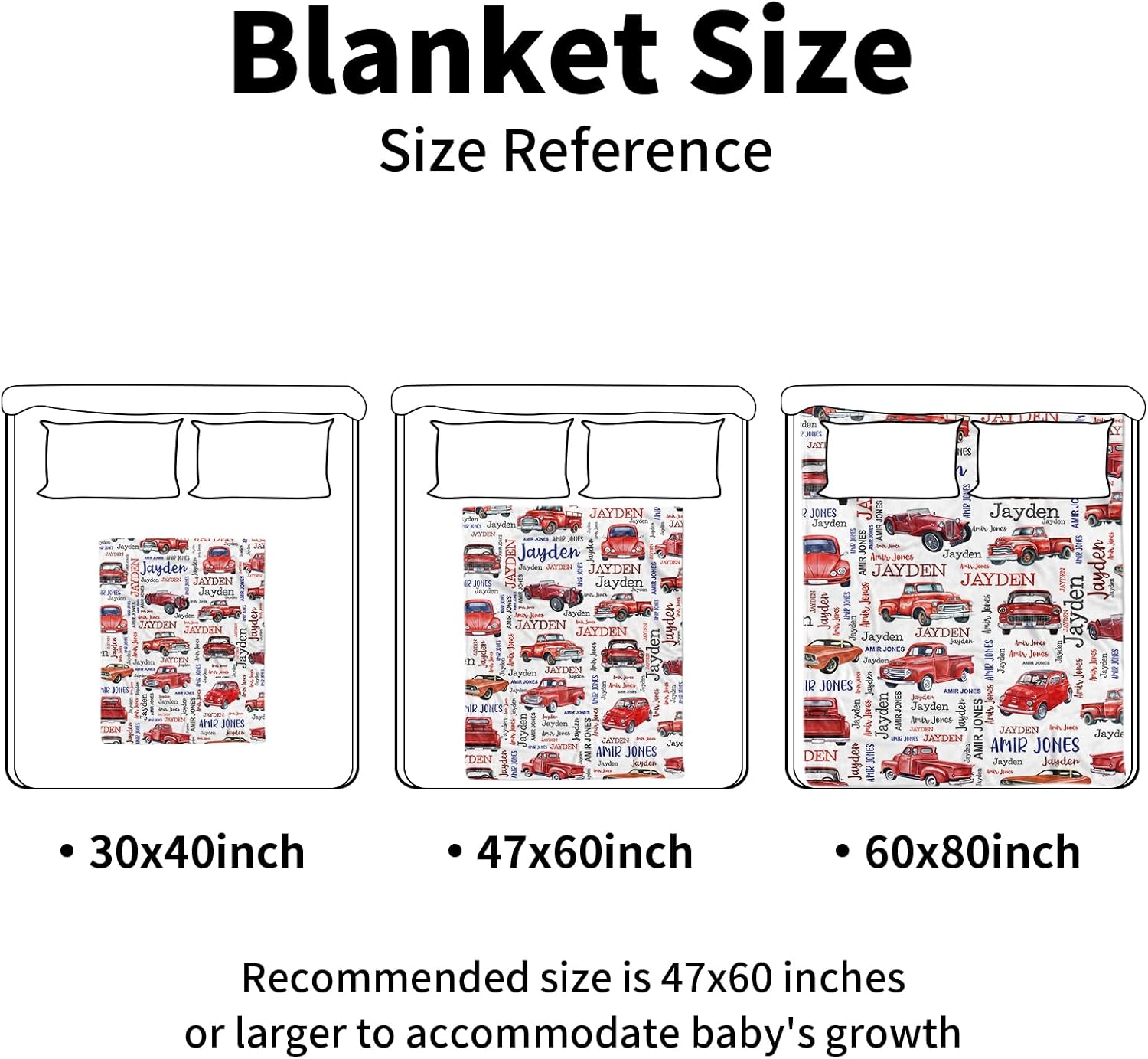 YISMEET Personalized Baby Blanket with Red Car Theme 1