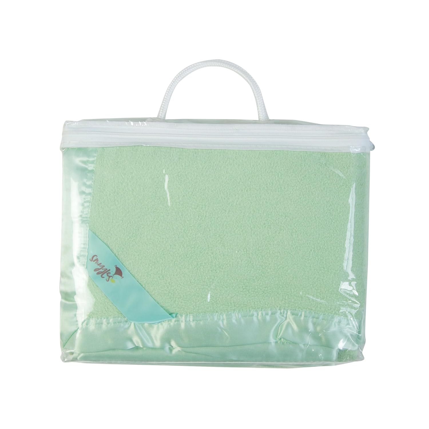 Bamboo Rayon Toddler Security Blanket - Soft Light Green with Satin Edging