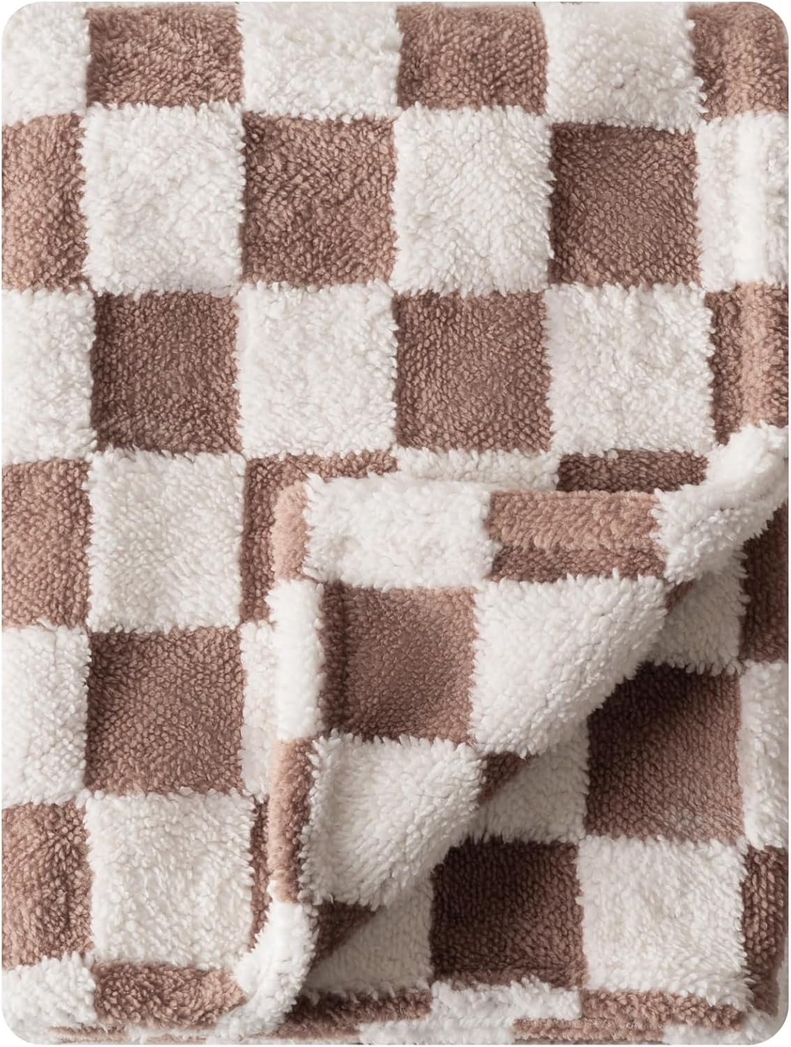 FIGEPO Ultra Soft Fuzzy Baby Bed Blanket 30x40 Reversible with 3D Chessboard Design