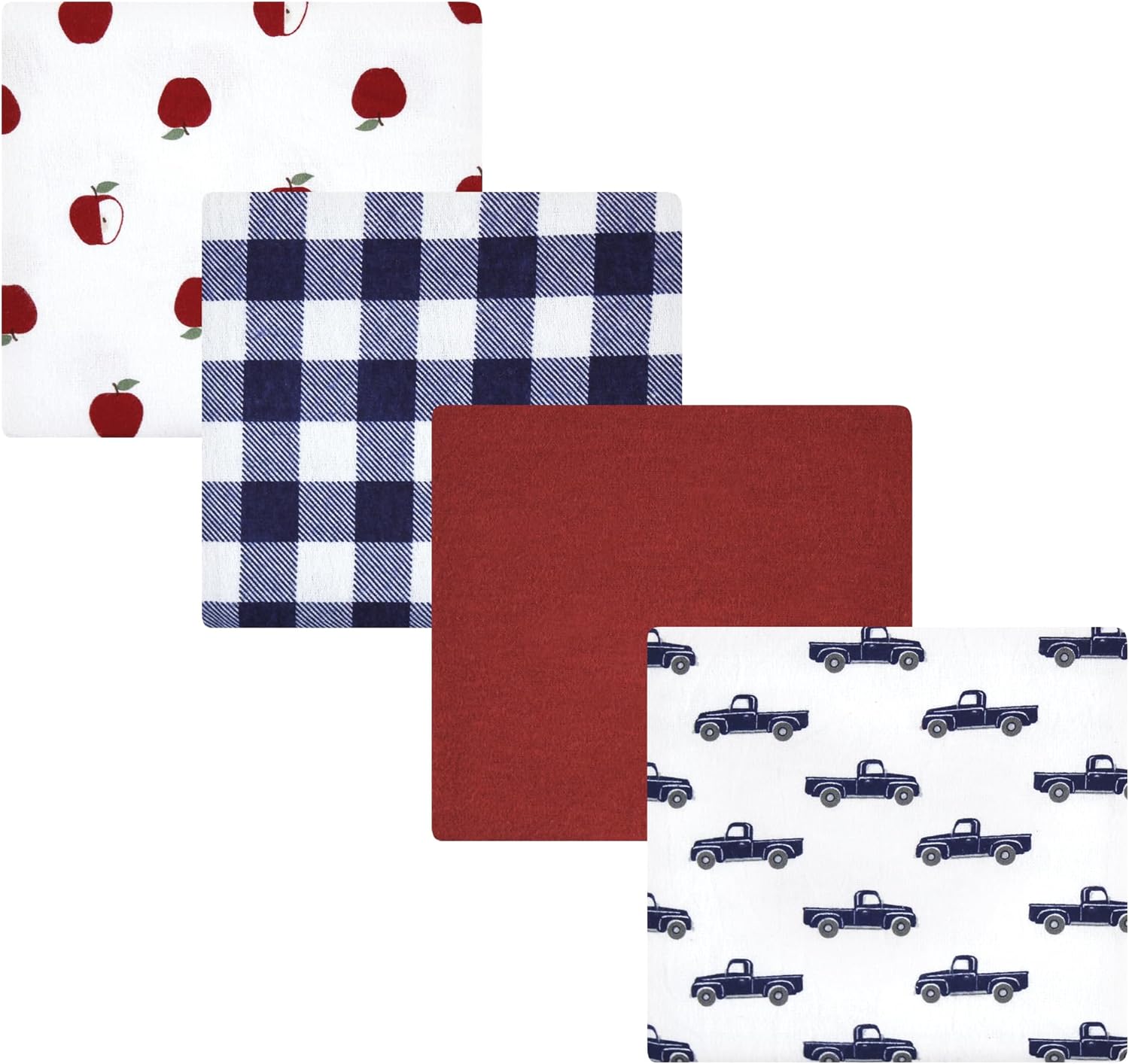 Luvable Friends Little Treasure Flannel Receiving Blankets 4 Pack