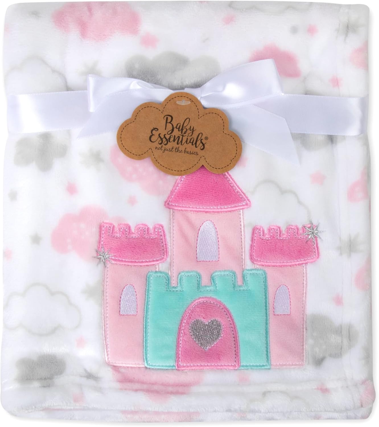 Plush Fleece Castle Clouds Baby Blanket 30x36
