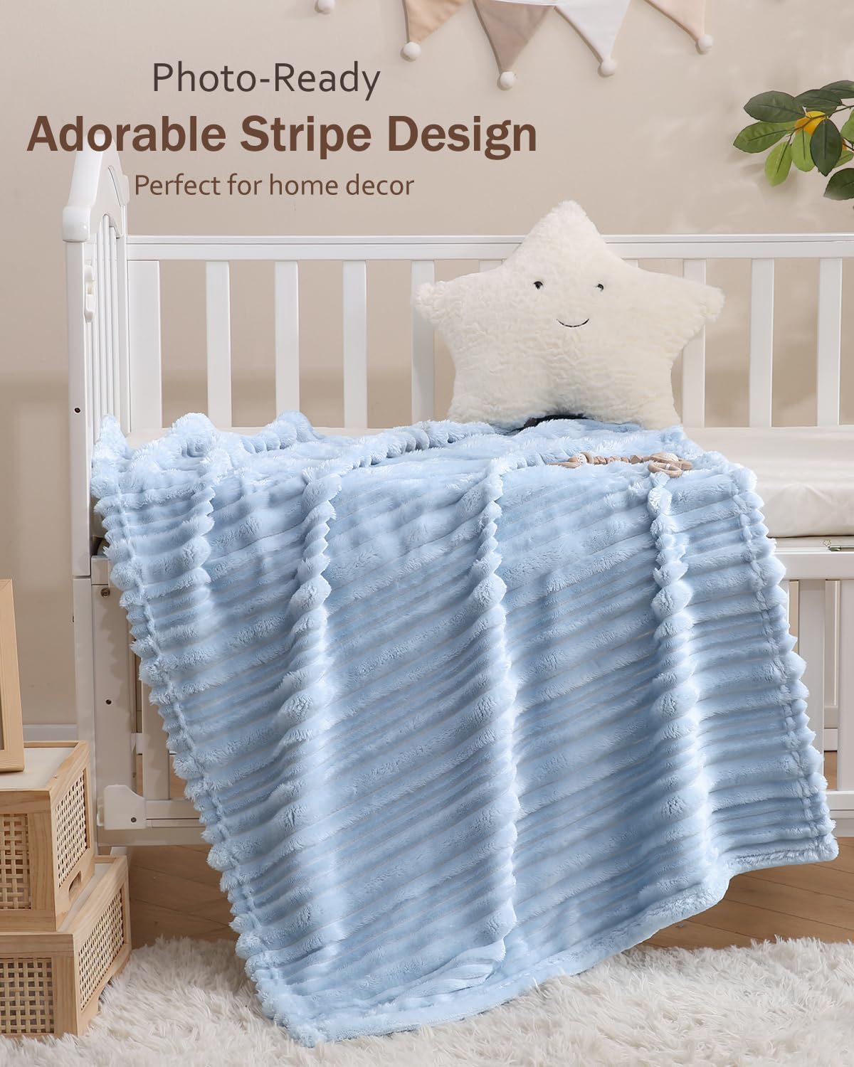 HOMRITAR Baby Blanket 30x40 Inches Ultra Soft Fluffy Fleece