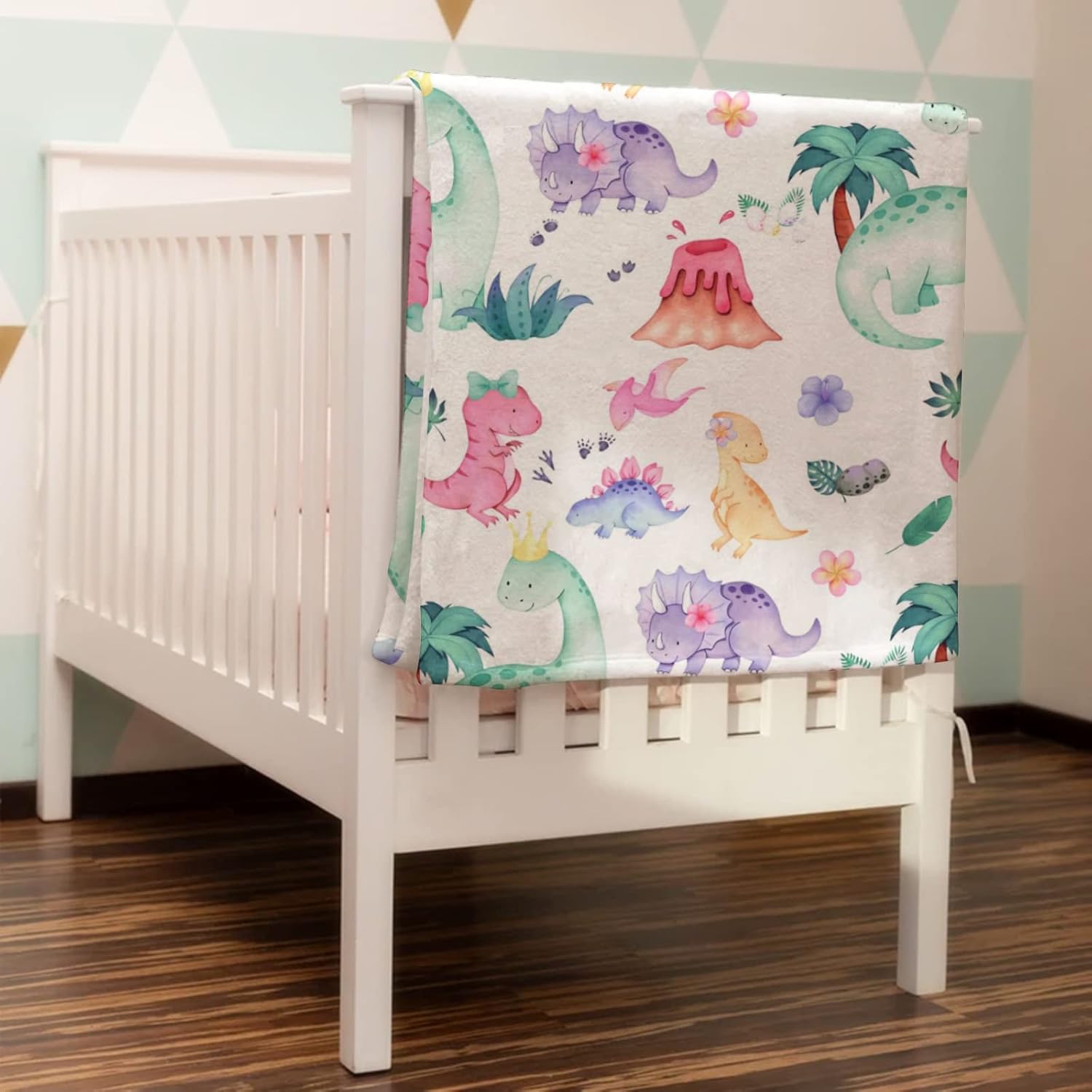 HawSkgFub Dinosaur Bed Blanket for Girls
