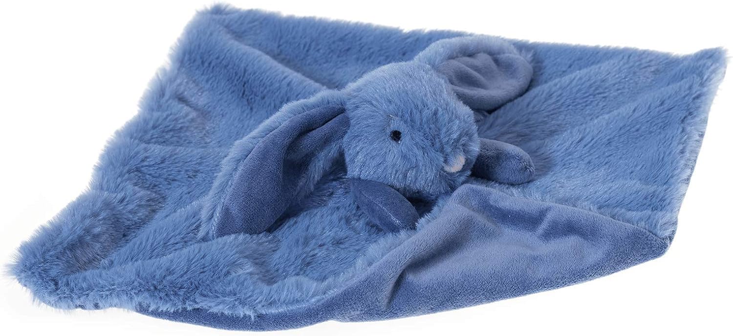 Apricot Lamb Navy Blue Bunny Security Blanket Baby Lovey