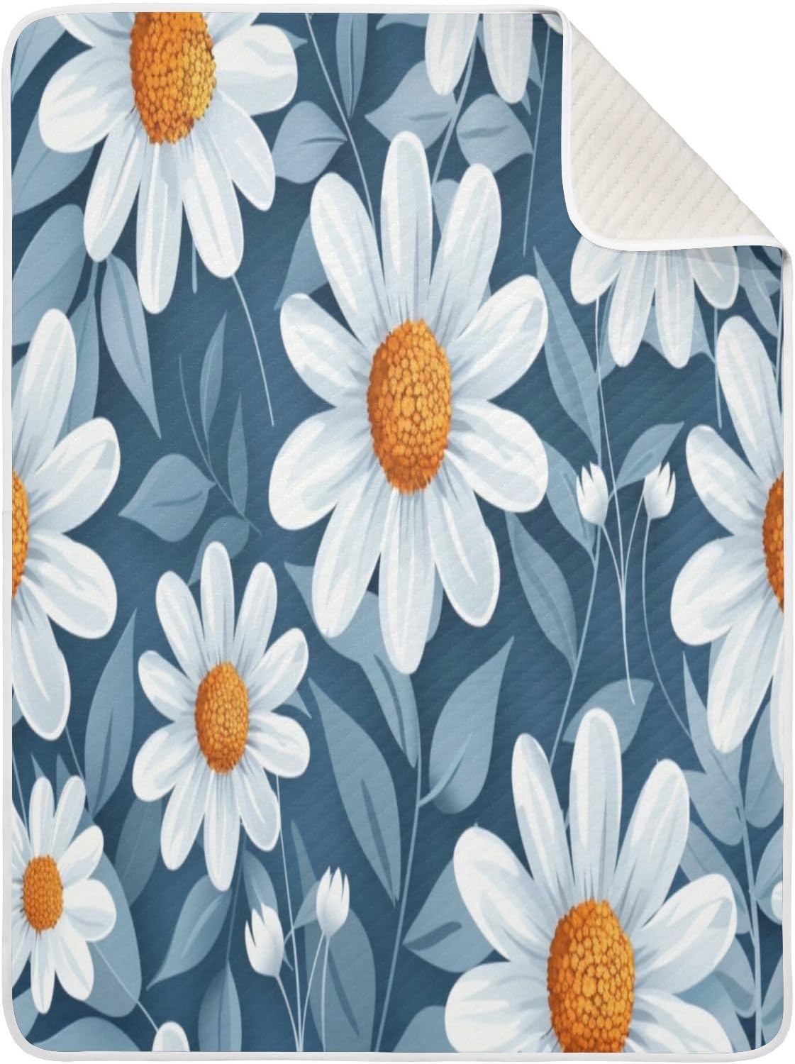 Soft Baby Blanket for Boys Girls 30x40 Inch Blue-White
