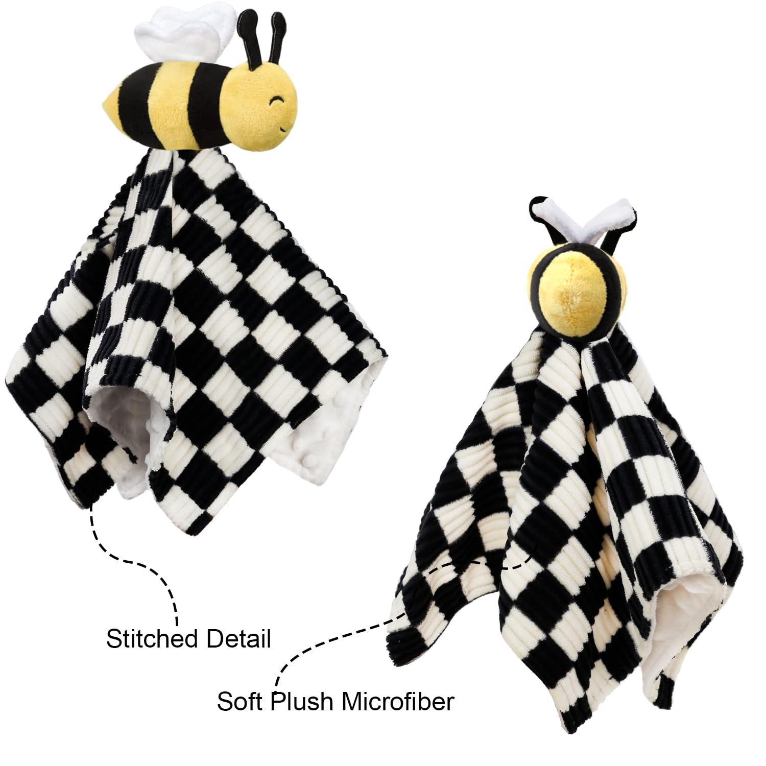 Baby Lovey Blanket with Bee Stuffed Animal 14 Inch