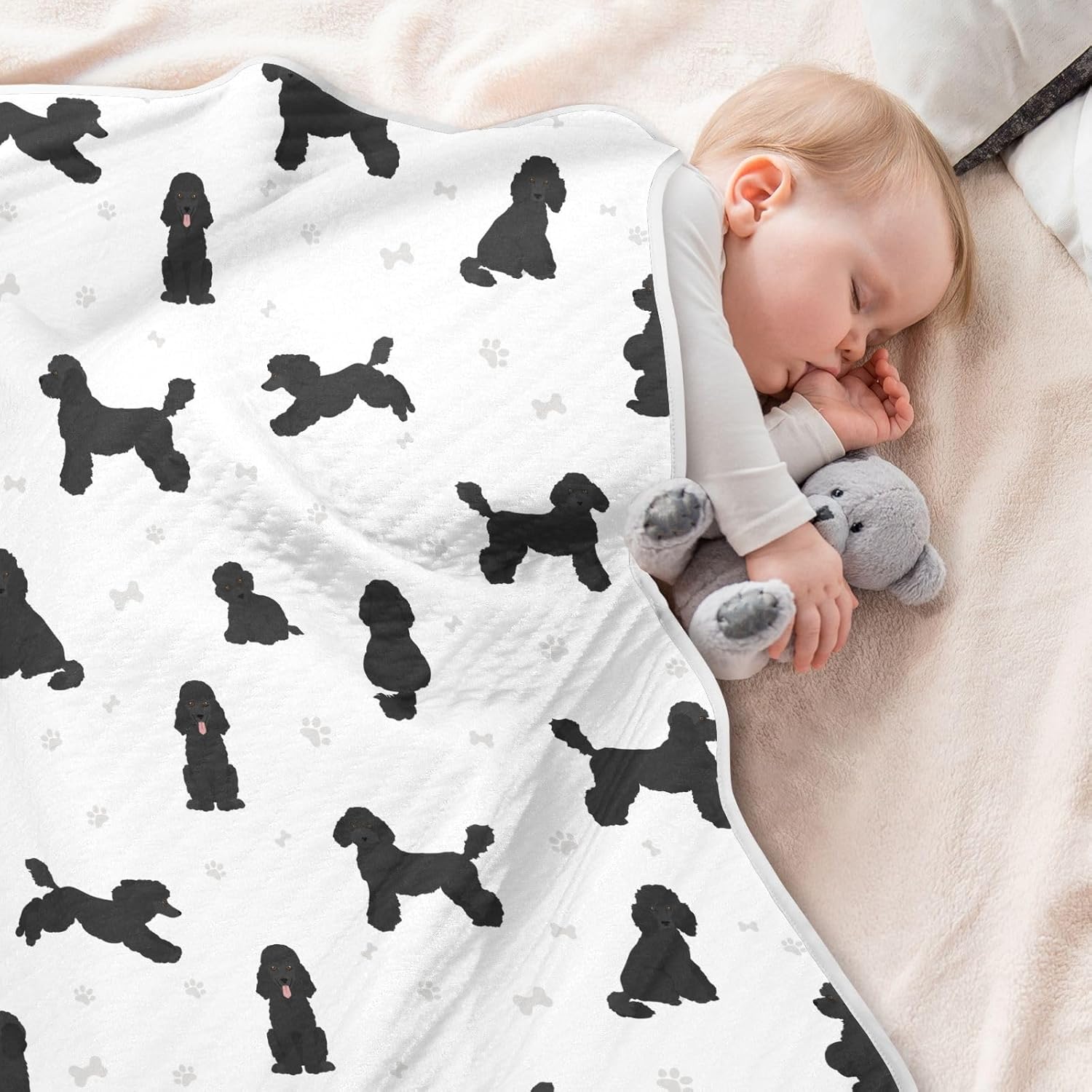 KICPOAY Medium Poodle Swaddle Blanket for Baby