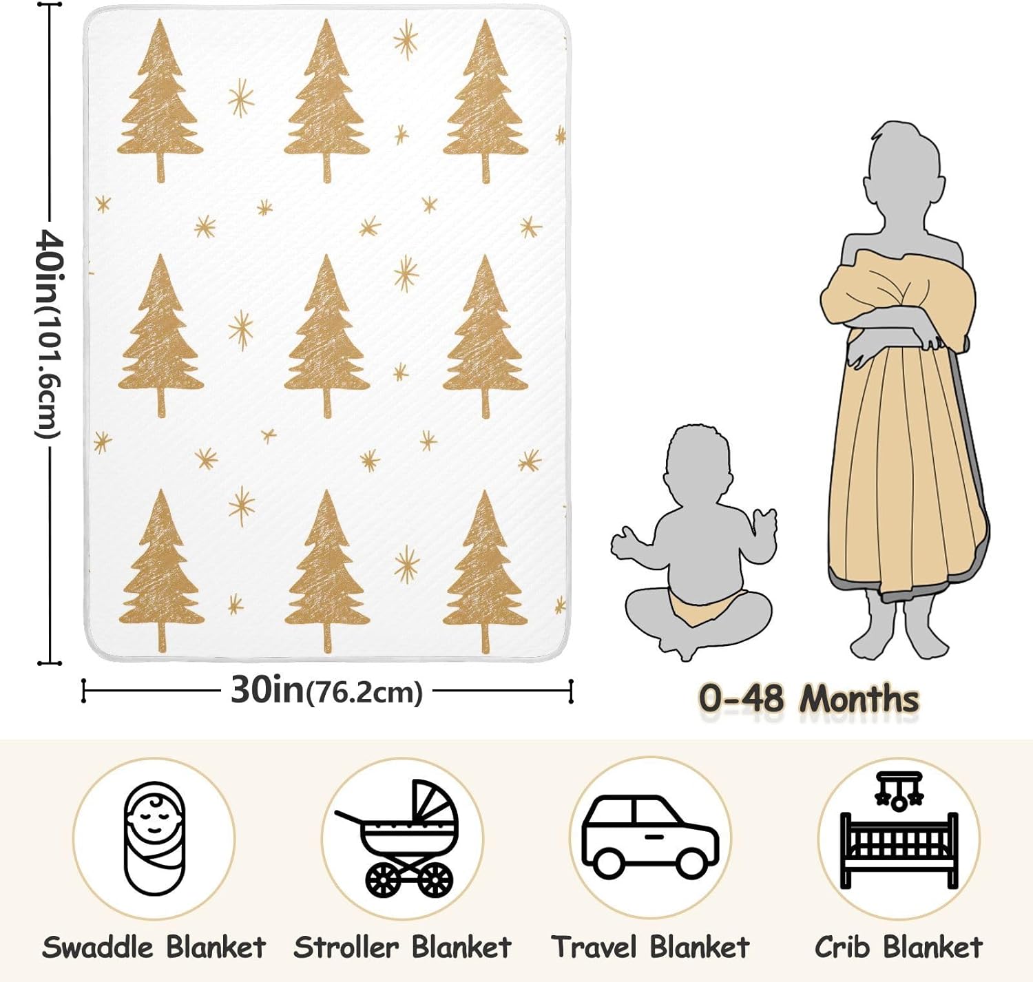 Kigai Christmas Tree Baby Blanket 30x40 Inch