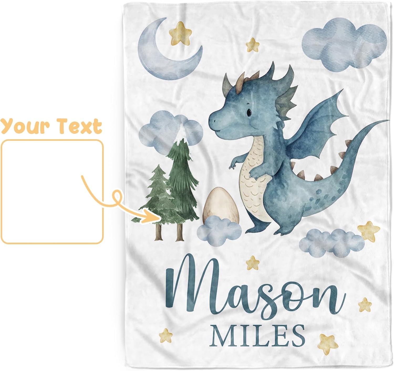 Personalized Baby Boy Dinosaur Blanket Custom Name Blanket for Toddlers and Infants