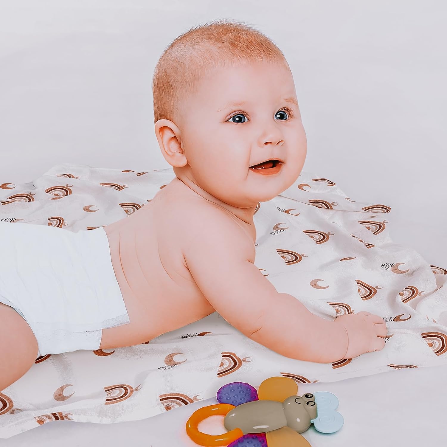 GLLQUEN BABY Swaddle Blanket 6 Pack Sun Pattern