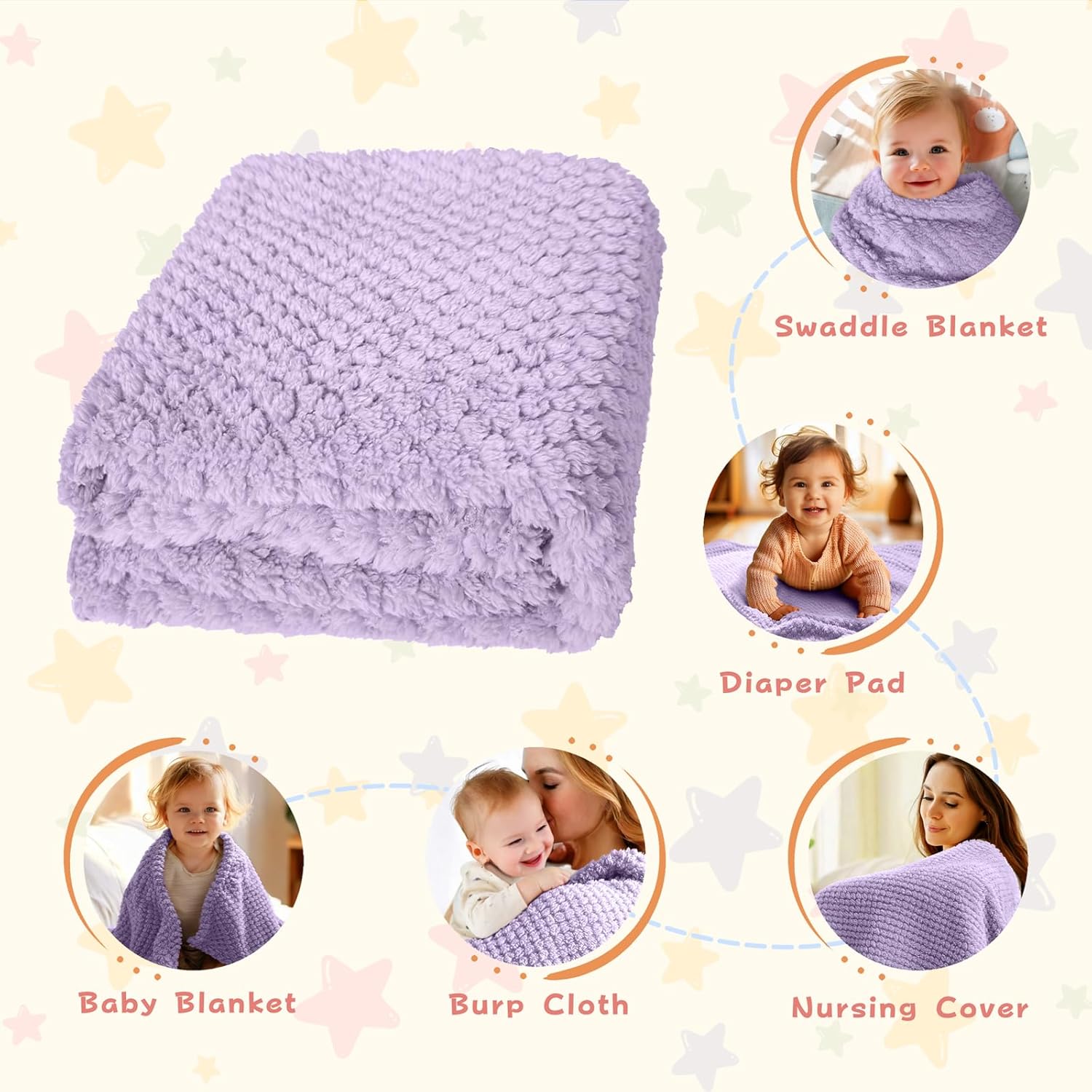 KENPERRY Ultra Soft Fleece Baby Blanket Purple 30 X 40
