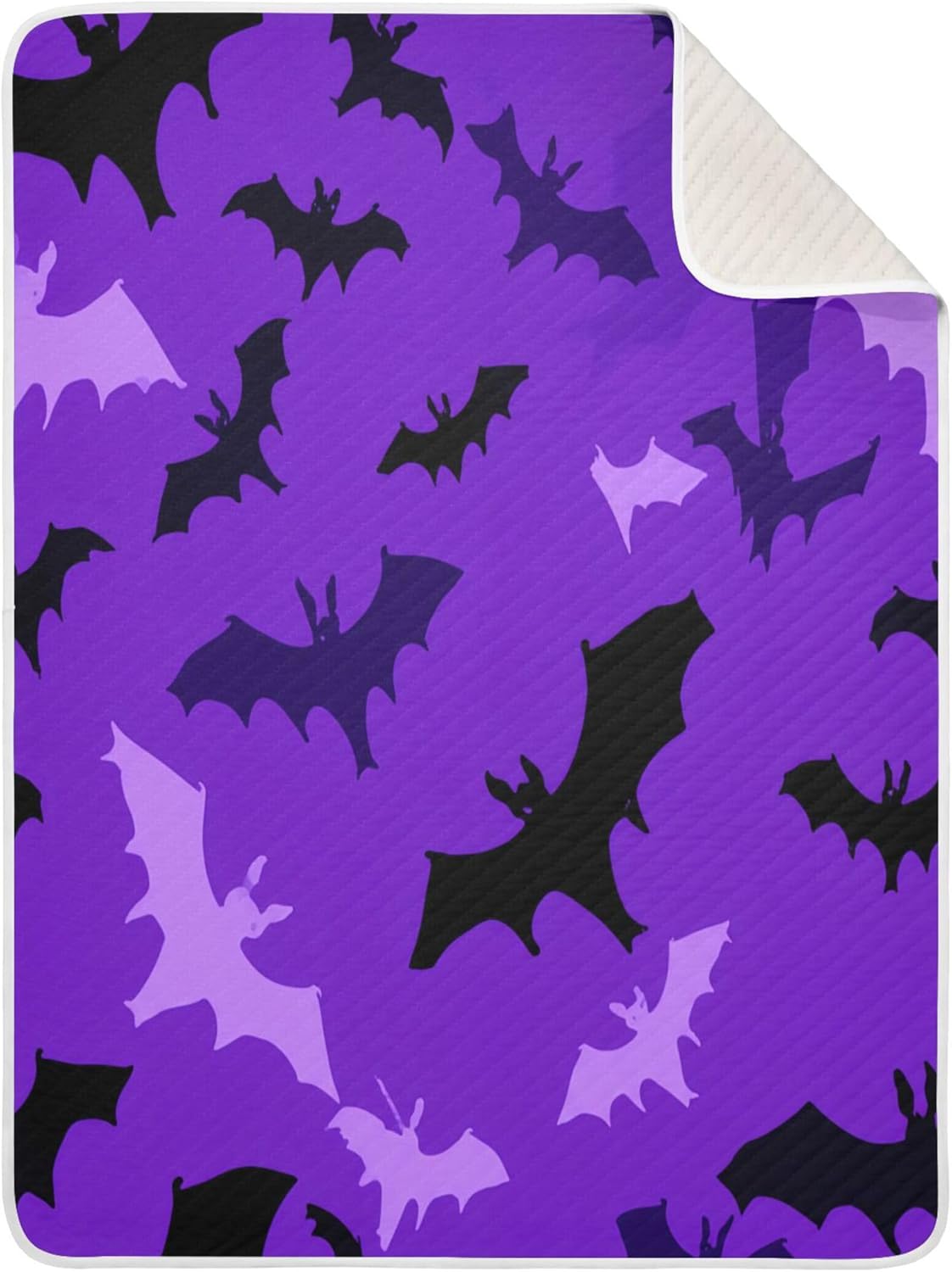 Burbuja Purple Black Bats Baby Blanket 30x40