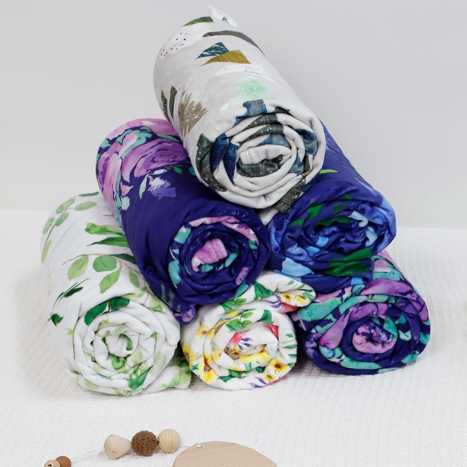 TANOFAR Soft Baby Blanket with Watercolor Flowers