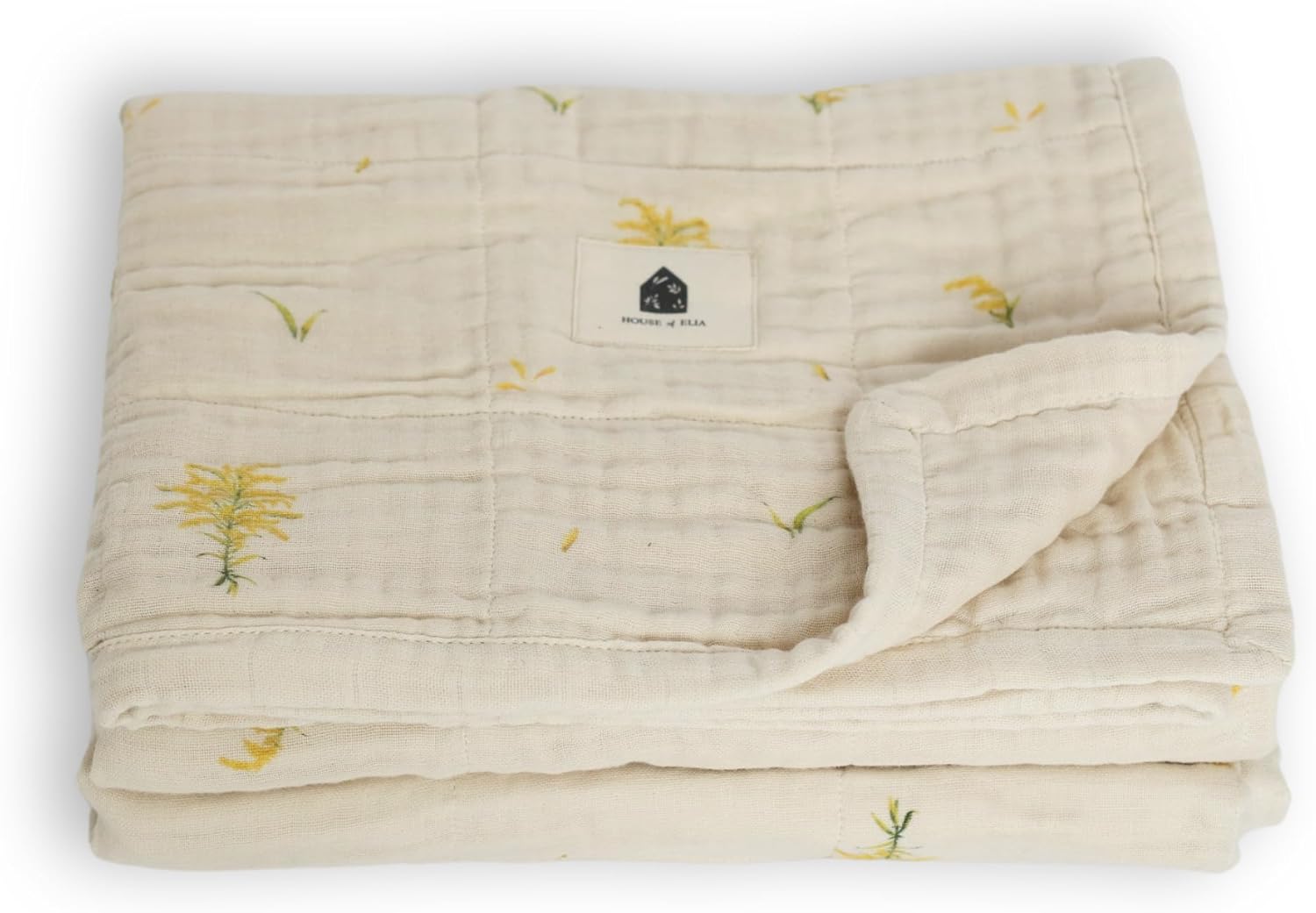 House of Elia 100 Organic Cotton Muslin Blanket - Goldenrod