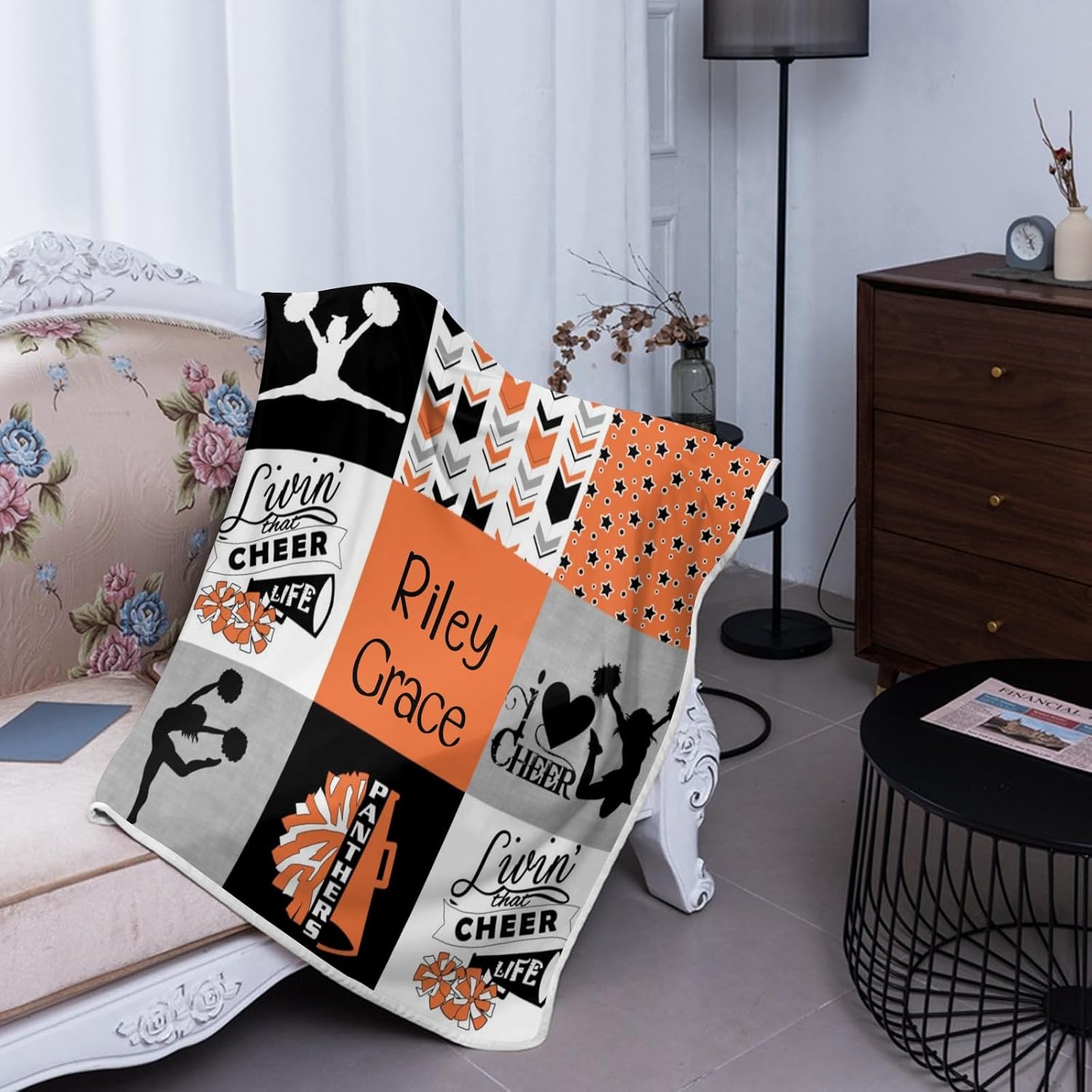 Deven Orange I Love Cheer Cooling Blanket for Toddler