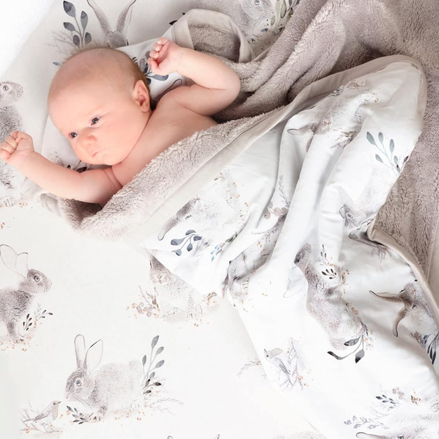 Oilo Cottontail Bunny Baby Blanket 30x40 Turkish Cotton Plush Chenille