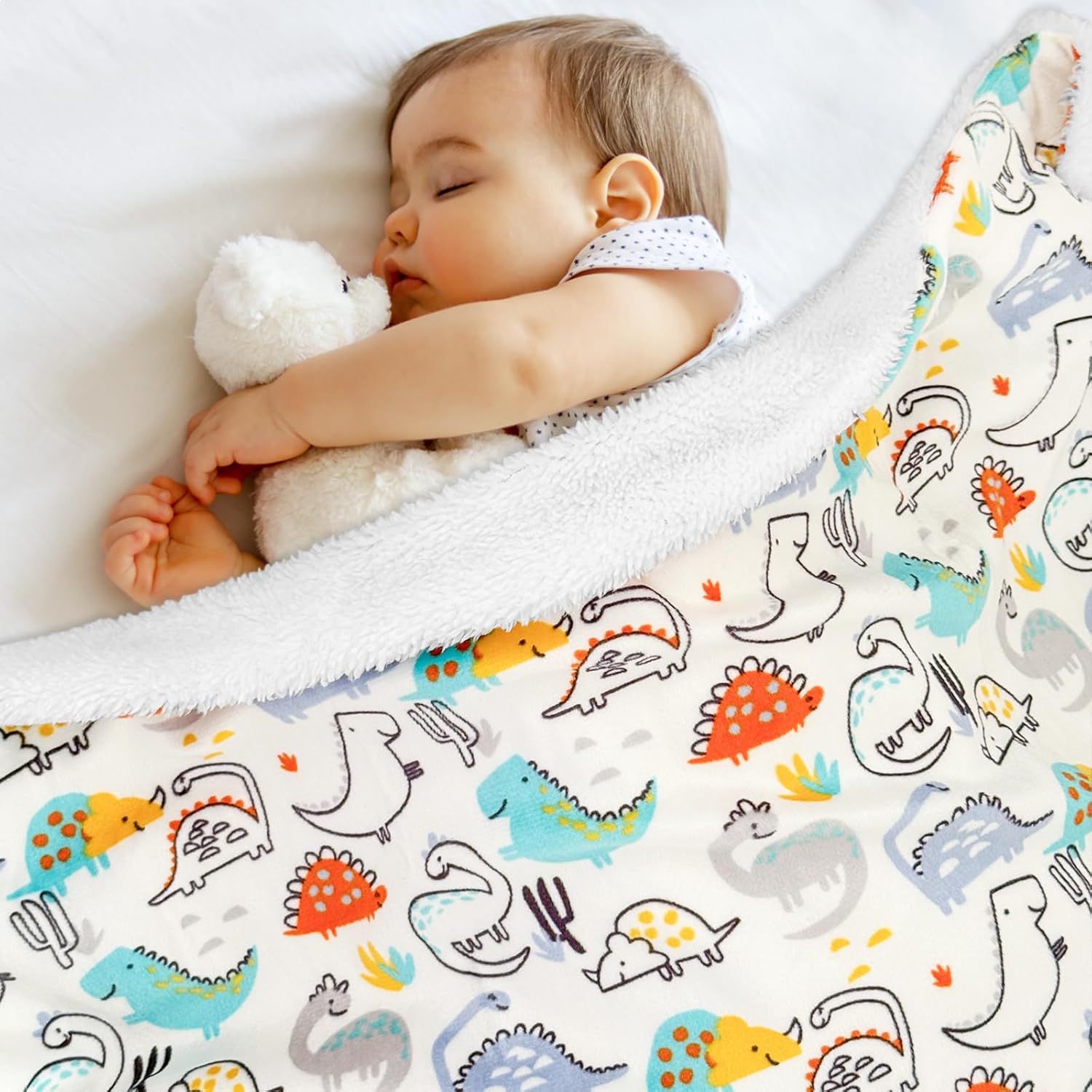 30x40in Baby Blanket with Dinosaur Design