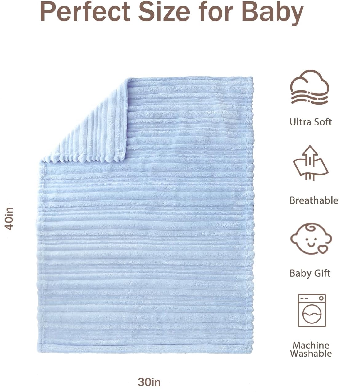 HOMRITAR Baby Blanket 30x40 Inches Ultra Soft Fluffy Fleece