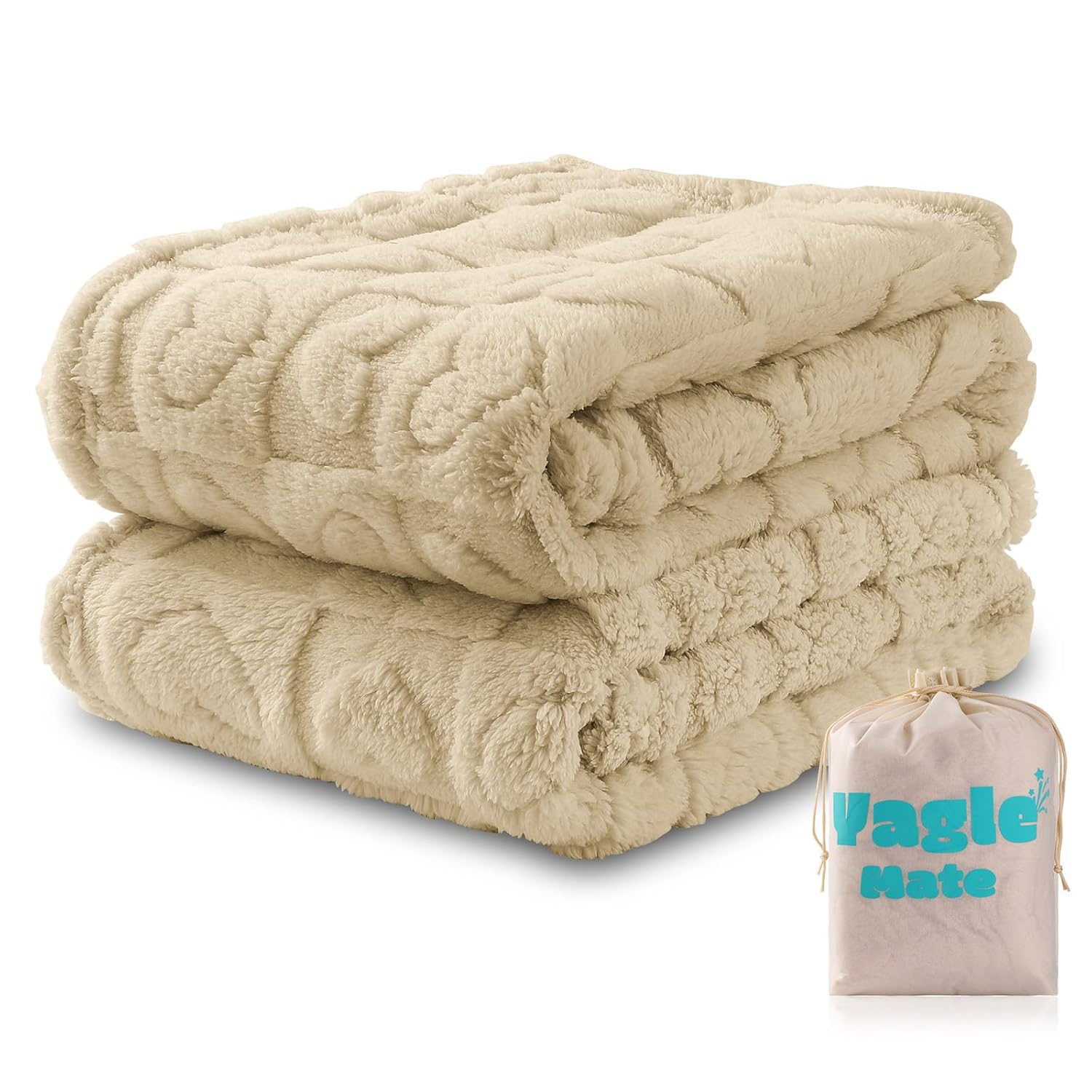 Yagle Mate 2 Pcs Cream White Small Blanket for Kids 1