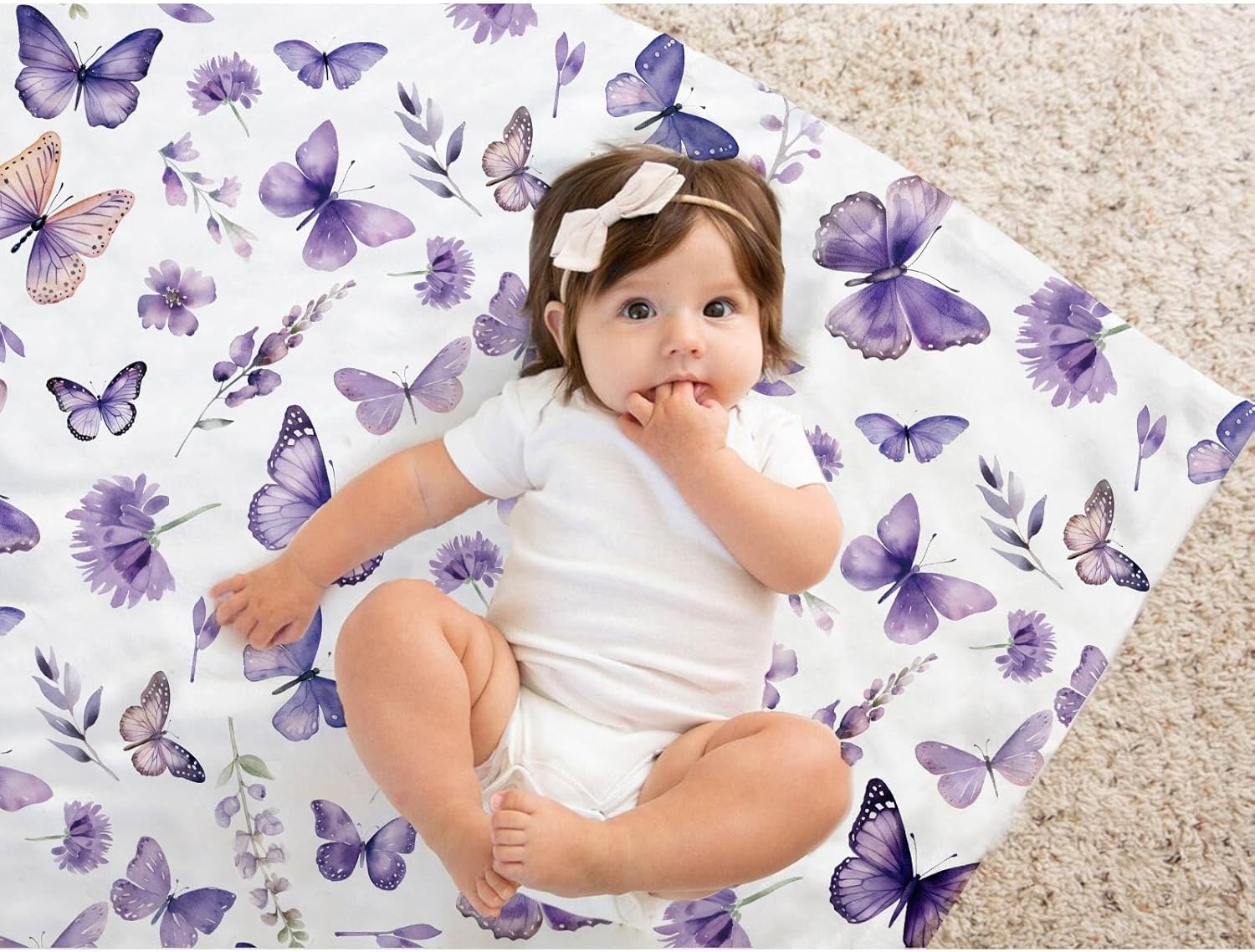 Buerhanerry Butterfly Baby Blanket for Girls