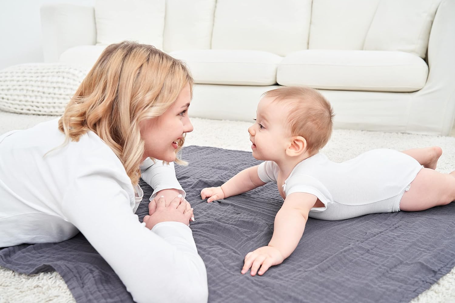 CottCare 4-Pack Breathable Muslin Swaddle Blankets for Baby