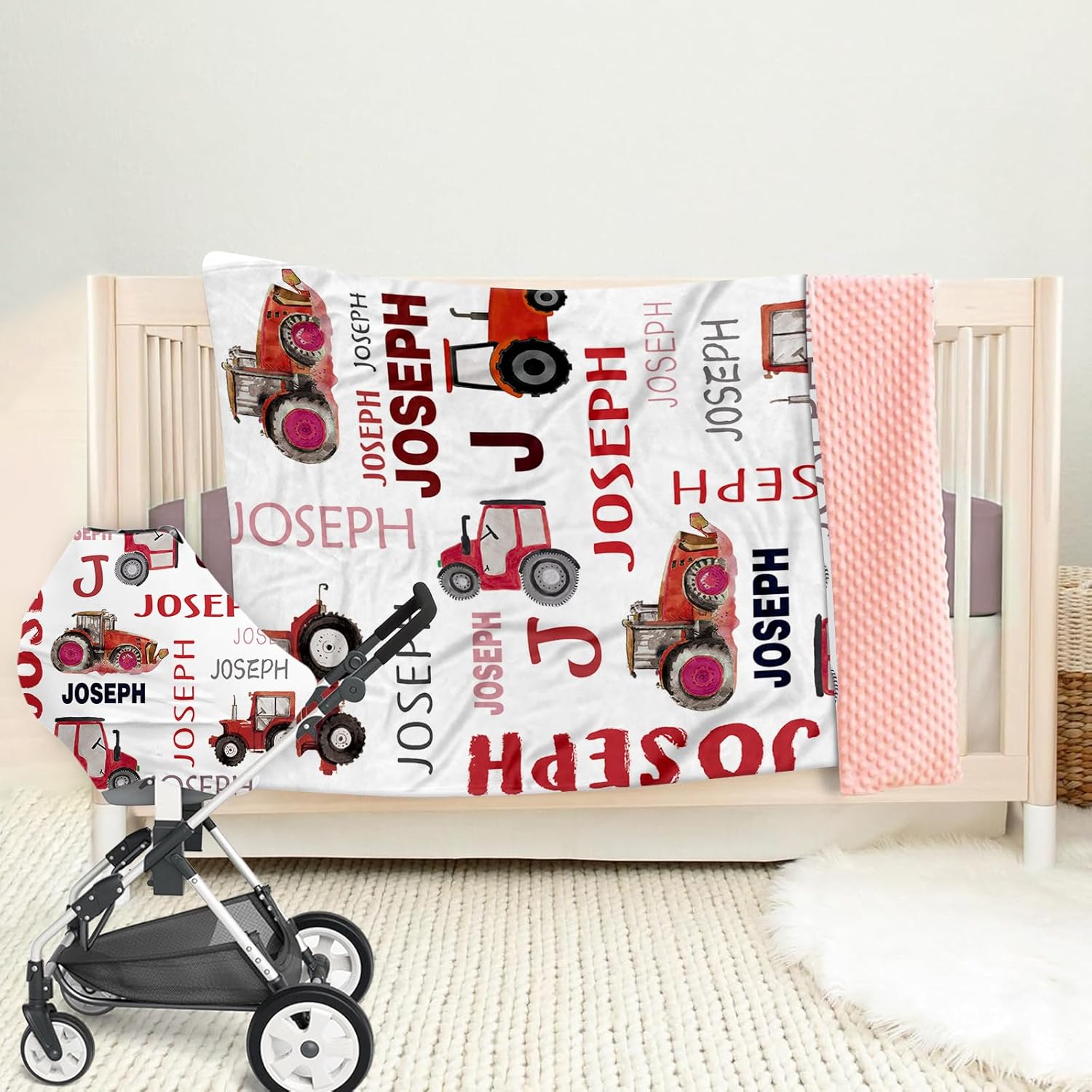 Personalized Car Baby Blanket with Name for Boys and Girls