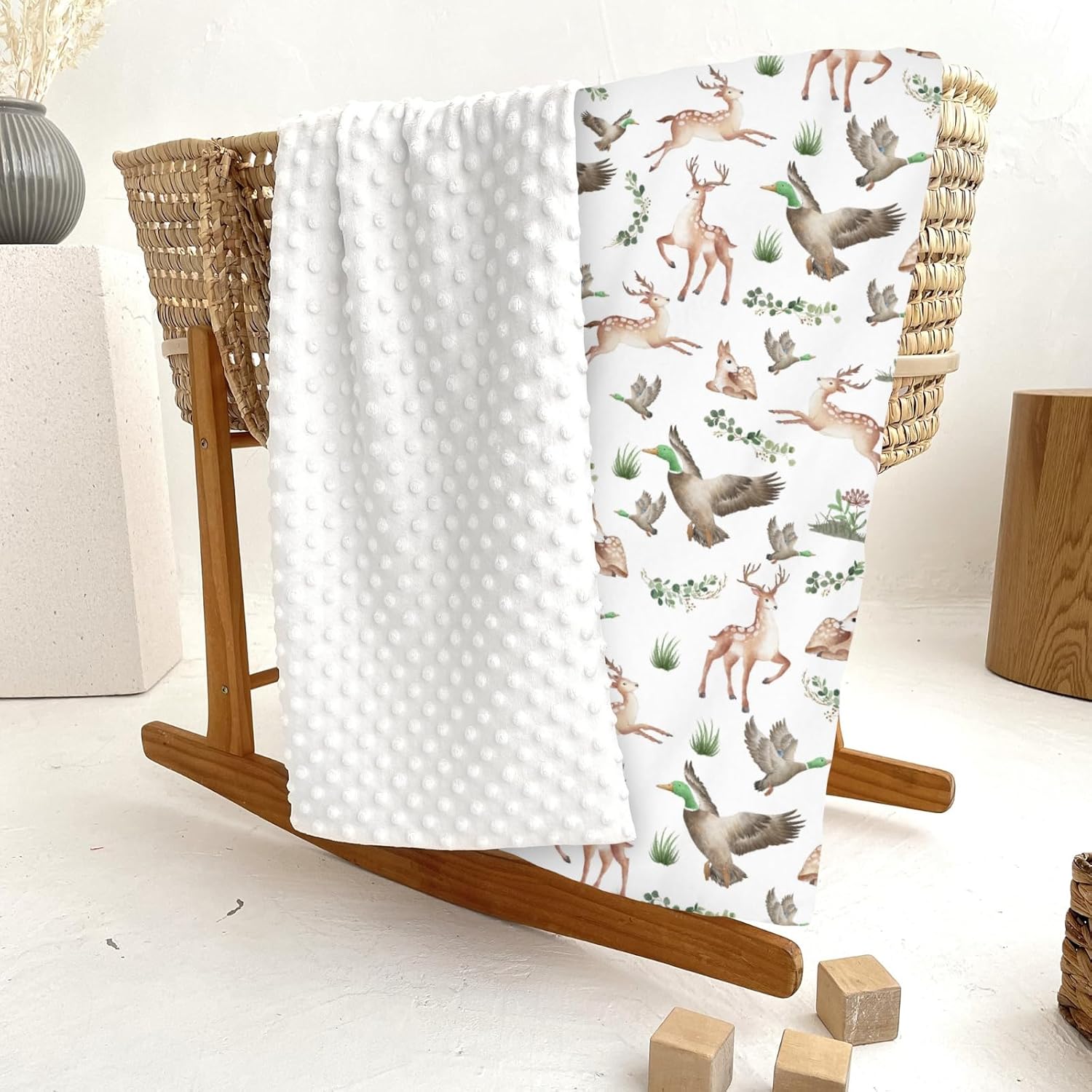 Wild Animal Hunting Baby Blanket - Soft Mink Dotted Double Layer