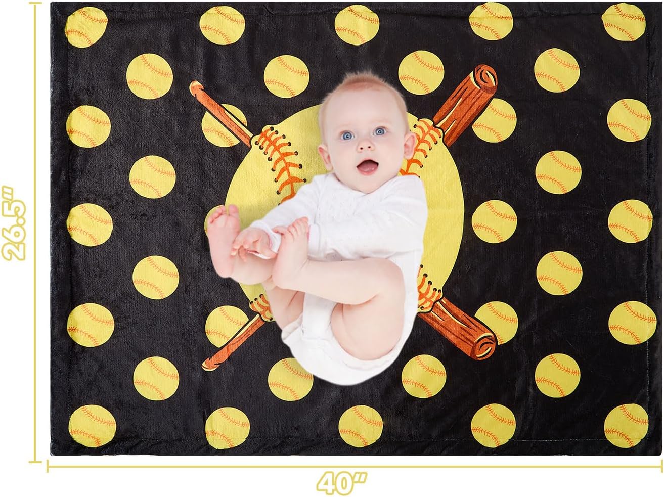 DCOOLGO Softball Blanket for Newborn Baby