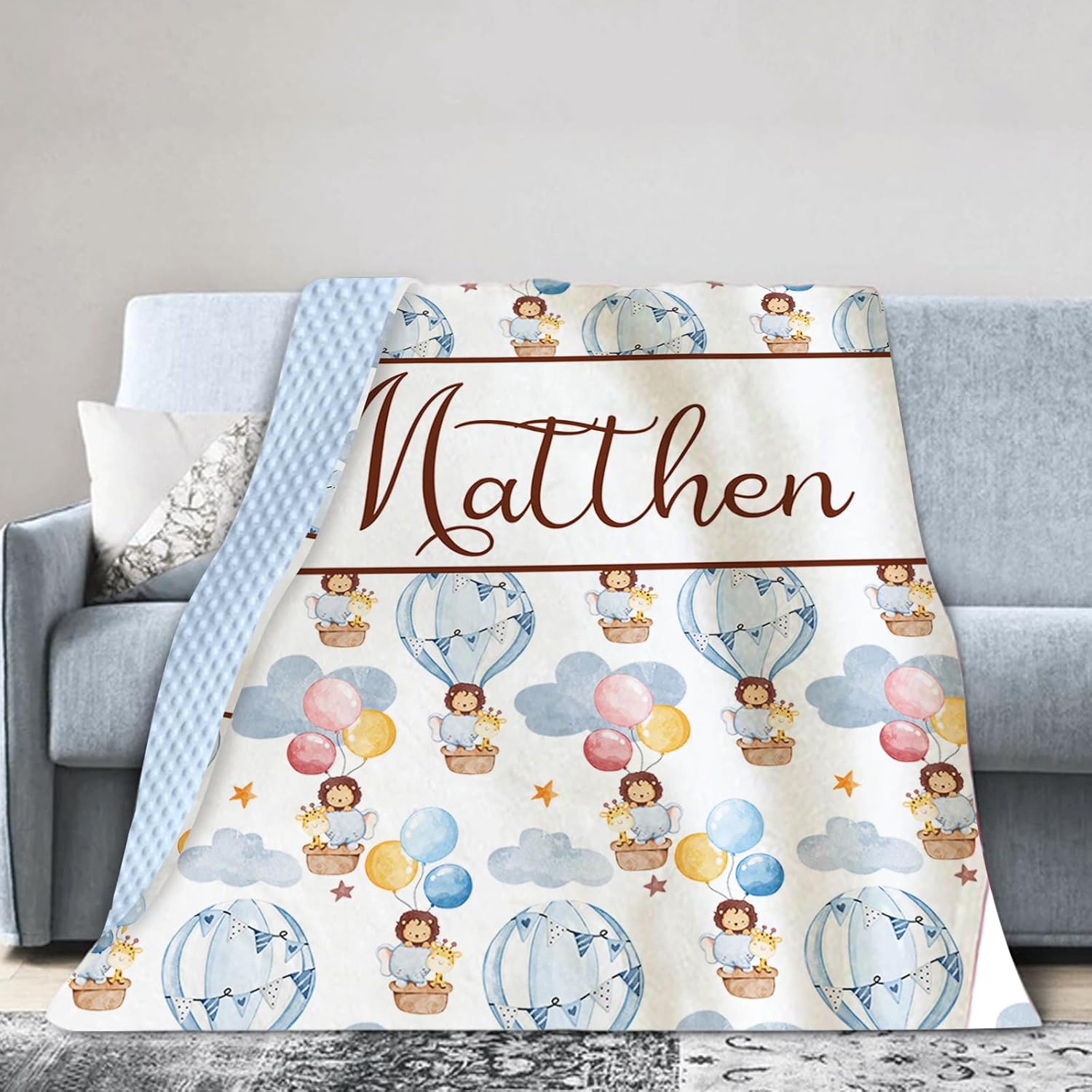YISMEET Personalized Baby Blanket with Name